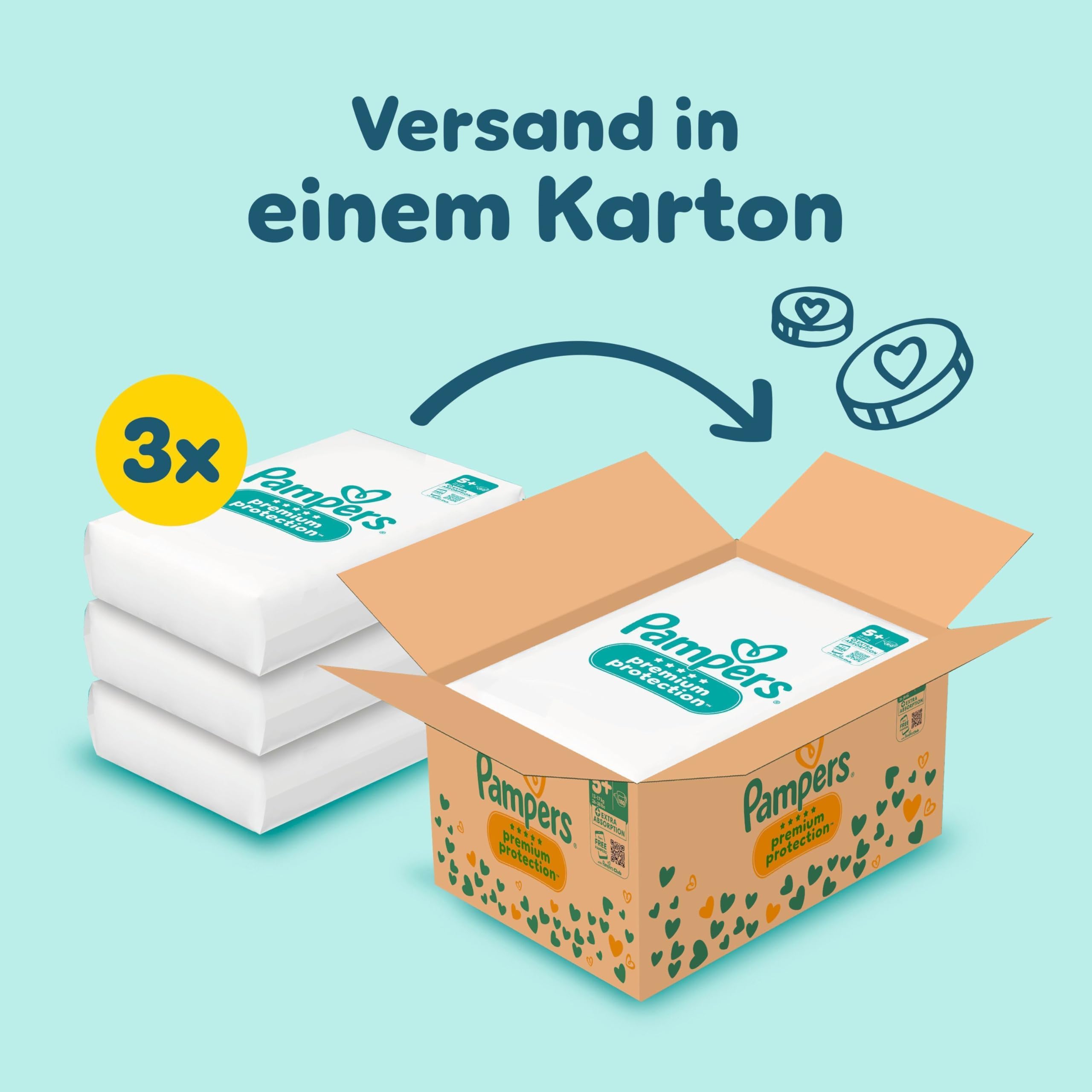 Pampers Premium Protection Größe 4, 186 Windeln, 9kg-14kg, unser Nr. 1 Haut- und Auslaufschutz