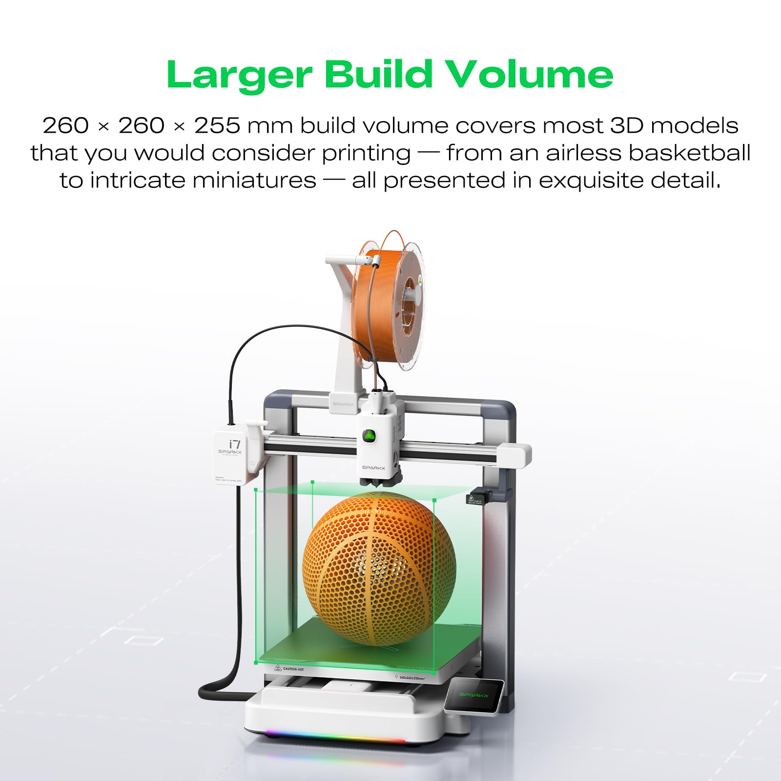 Creality SPARKX i7 Combo 3D Printer, Multi Color with CFS Lite High Speed AI Photo-to-3D Printing 95% Pre-Assemble Auto-Leveling Custom RGB Quick-Swap Essential Parts 10.24×10.24×10 inch