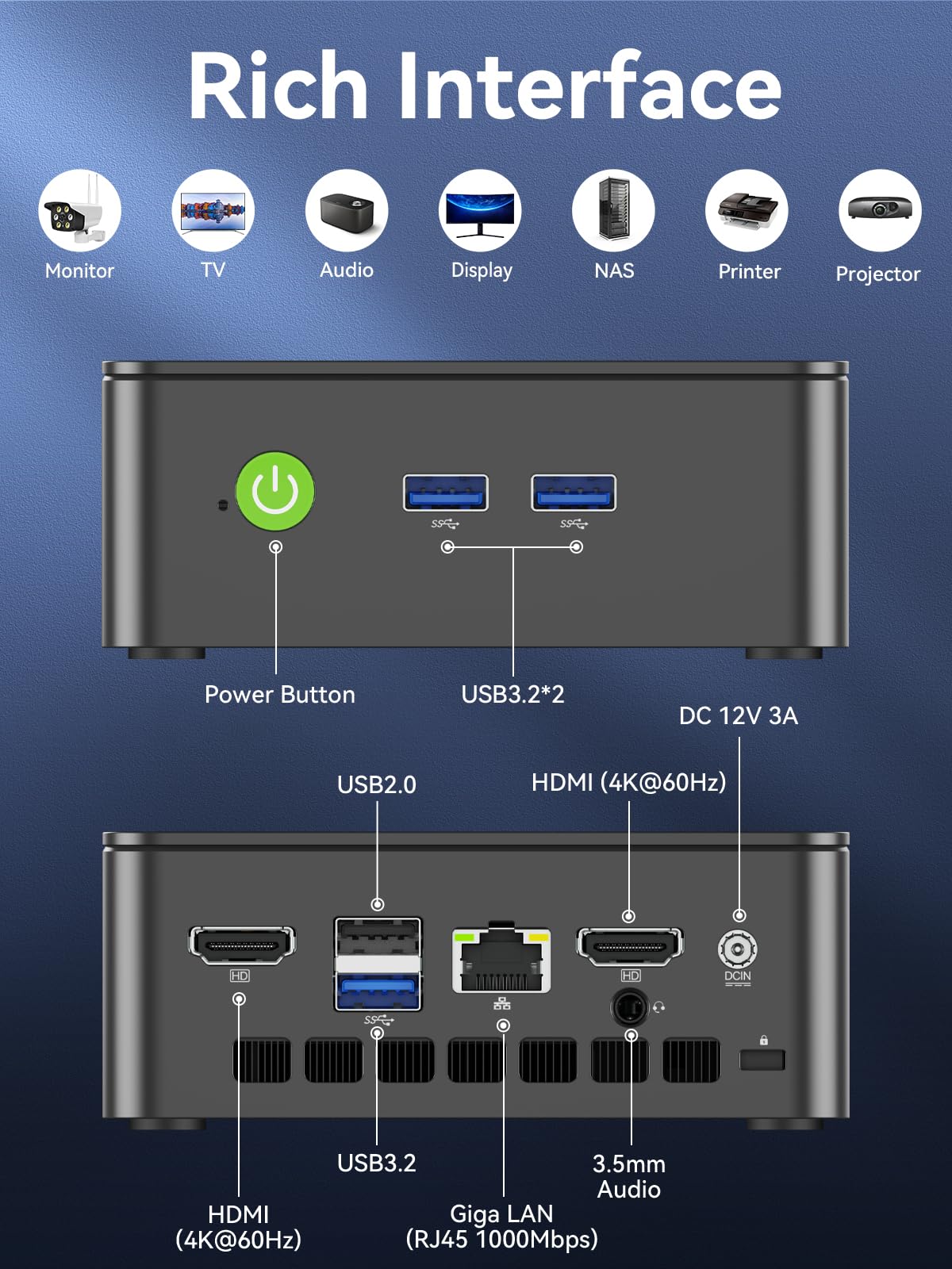 GMKtec G3 Pro Mini PC, Intel Core i3-10110U (Beats 4300U/N150) 16GB DDR4 (Dual Channel) 512GB PCIe M.2 SSD, Desktop Computer 4K Dual HDMI/USB3.2/WiFi 6/BT5.2/2.5GbE for Office, Business