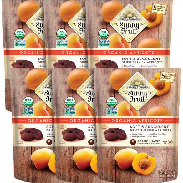 Sunny Fruit Soft Organic Turkish Dried Apricots, 2 Pound Bulk Bag | No Preservatives, No Sugar Added, No Sulfides | Healthy, Naturally Sweet Snack | ORGANIC, NON-GMO, VEGAN, HALAL, KOSHER
