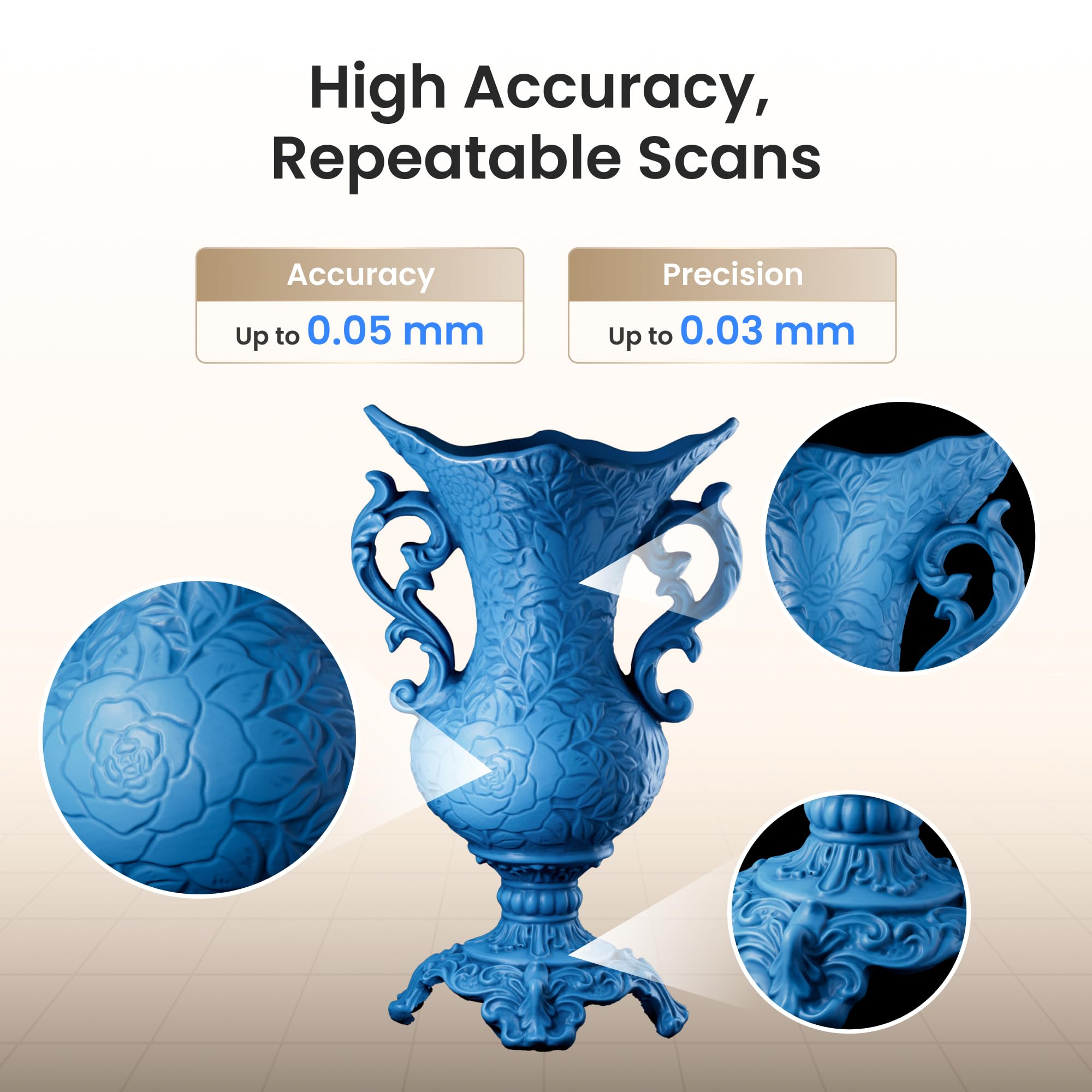 Revopoint INSPIRE 2 3D Scanner for 3D Printing, Up to 0.03mm Precision, Multi-Line Laser&Structured Light, Handheld Wireless&Outdoor Scanning, Full-Color Scans, for iOS/Android/Windows/macOS, Premium