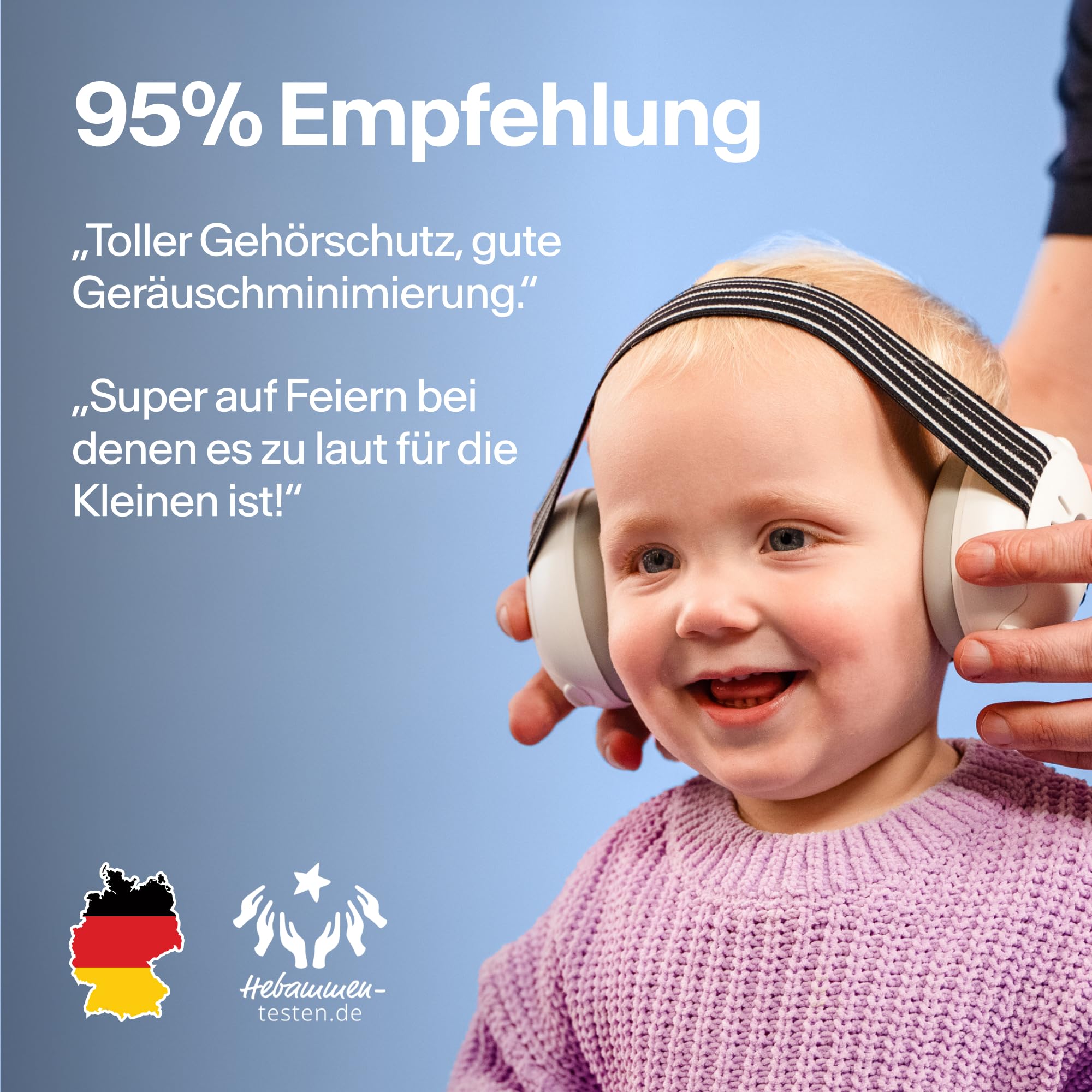 Alpine Muffy Baby Classic - Gehörschutz für Babys - Verstellbares ANTI-SLIP-Kopfband bis 48 Monate - In Deutschland auf Sicherheit getestet - Lärmschutz Kopfhörer verhindert Gehörschäden, Schwarz