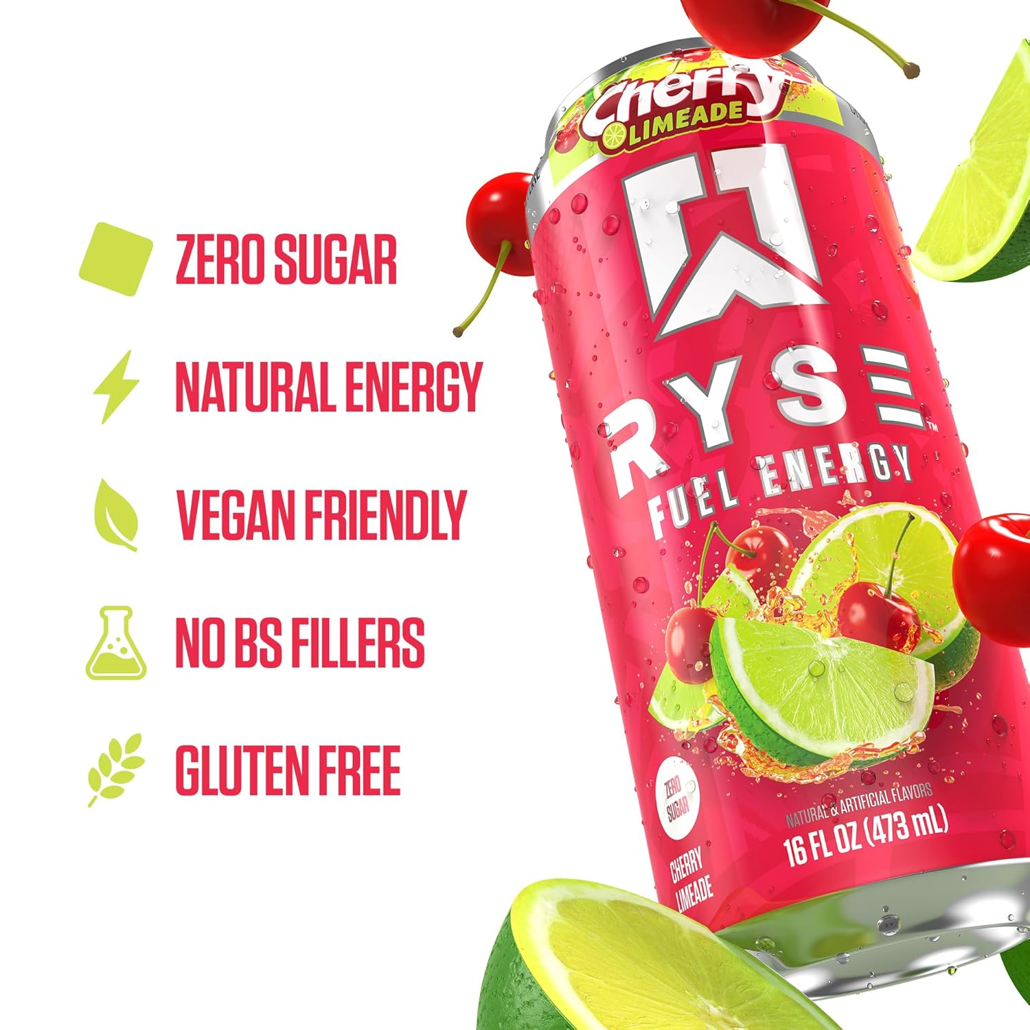 RYSE Fuel Energy Drink - Variety Pack - Sugar Free, Gluten Free & Vegan - 200mg Natural Caffeine, Taurine & Choline for Focus & Energy - No Artificial Colors - 16 fl oz Cans (12-Pack)
