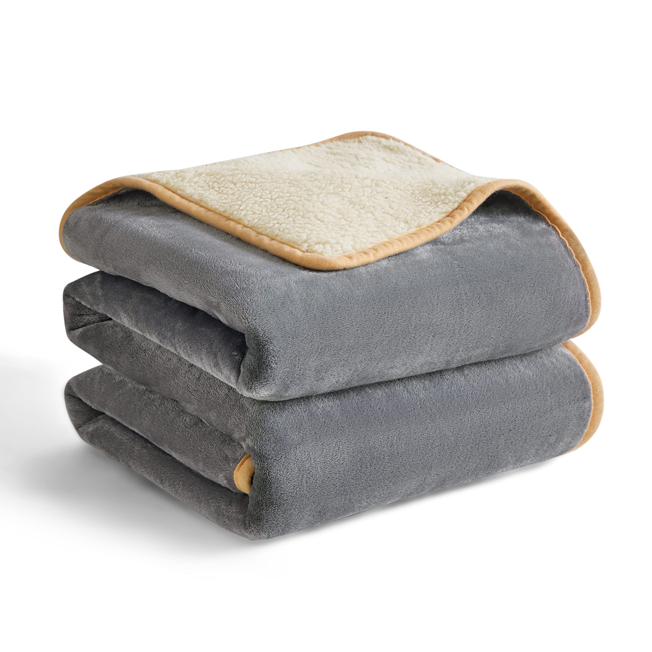 LE SURE wasserdichte Hundedecke mittelgroße Hunde - 100x80cm Hundedecke waschbar, Hundedecke Sofaschutz aus Sherpa Fleece, Katzendecke flauschig und weich, Grau