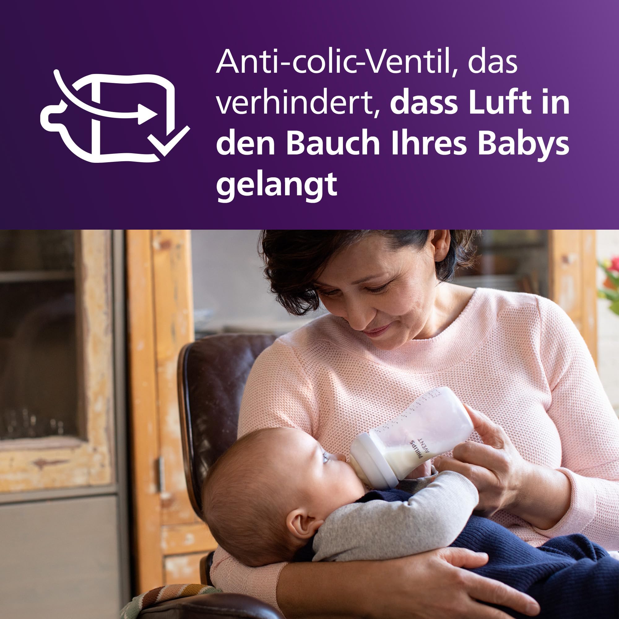 Philips AVENT Natural Response Sauger mit Anti-colic-Ventil, langsamer Nahrungsfluss (Durchflussrate 2), Doppelpack, SCY962/02