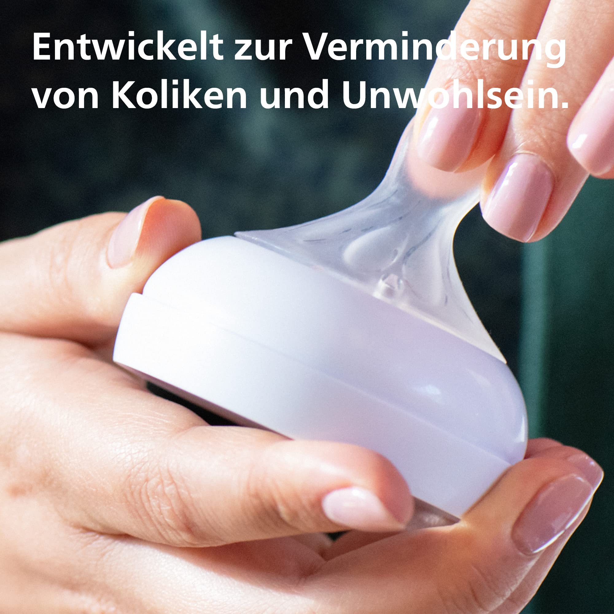 Philips AVENT Natural Response Sauger mit Anti-colic-Ventil, langsamer Nahrungsfluss (Durchflussrate 2), Doppelpack, SCY962/02