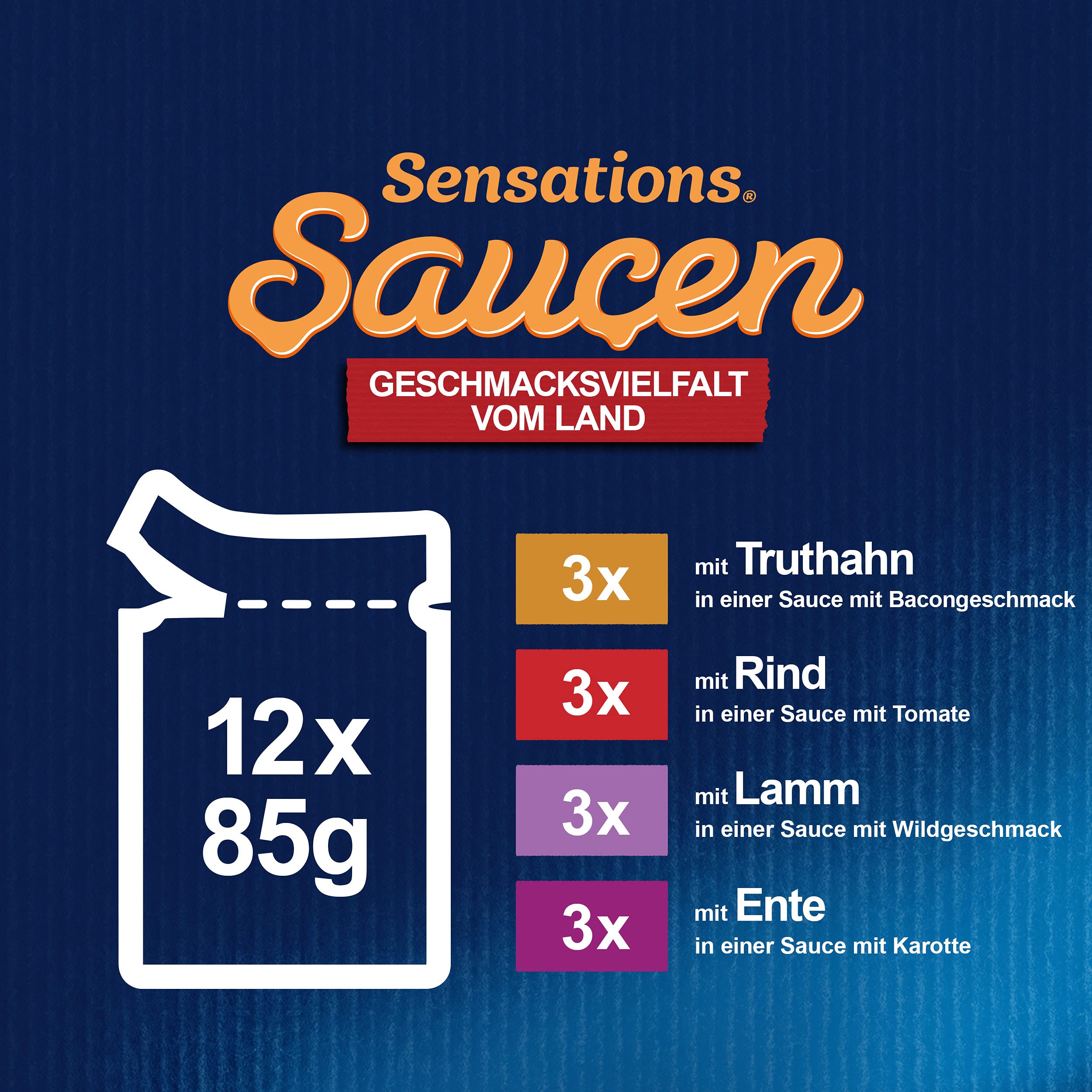 Felix Sensations Saucen Katzenfutter nass, Sorten-Mix, 4er Pack (4 x 24 Beutel à 85g)