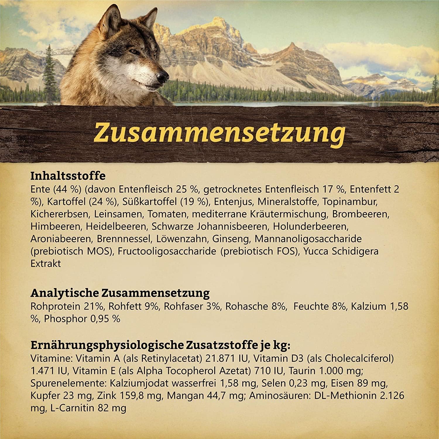WOLFSBLUT – Wild Duck Adult | Trockenfutter mit natürlichen Zutaten und Superfoods für ausgewachsene Hunde. Getreidefreies Alleinfutter ohne Zusatzstoffe im Beutel | 12,5kg Ente