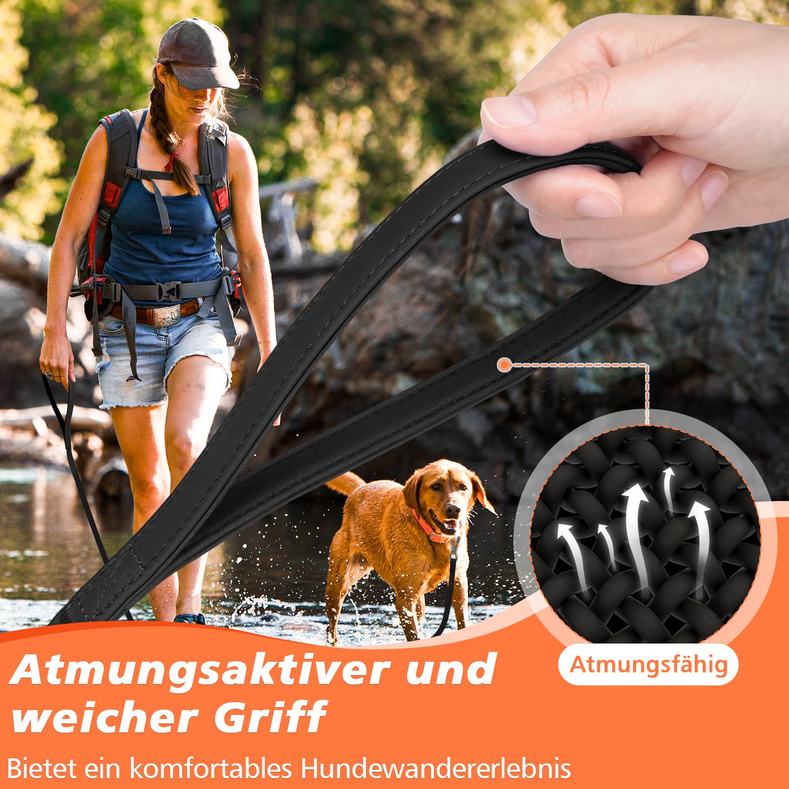 X XBEN Wasserdicht Schleppleine für Hunde,3M 5M 10M 15M 20M 30M Gummierte Schleppleine mit Abschließbarer Karabine,Wasserfest Hundeleine Laufleine für Große bis Kleine Hunde,Robuste Trainingsleine