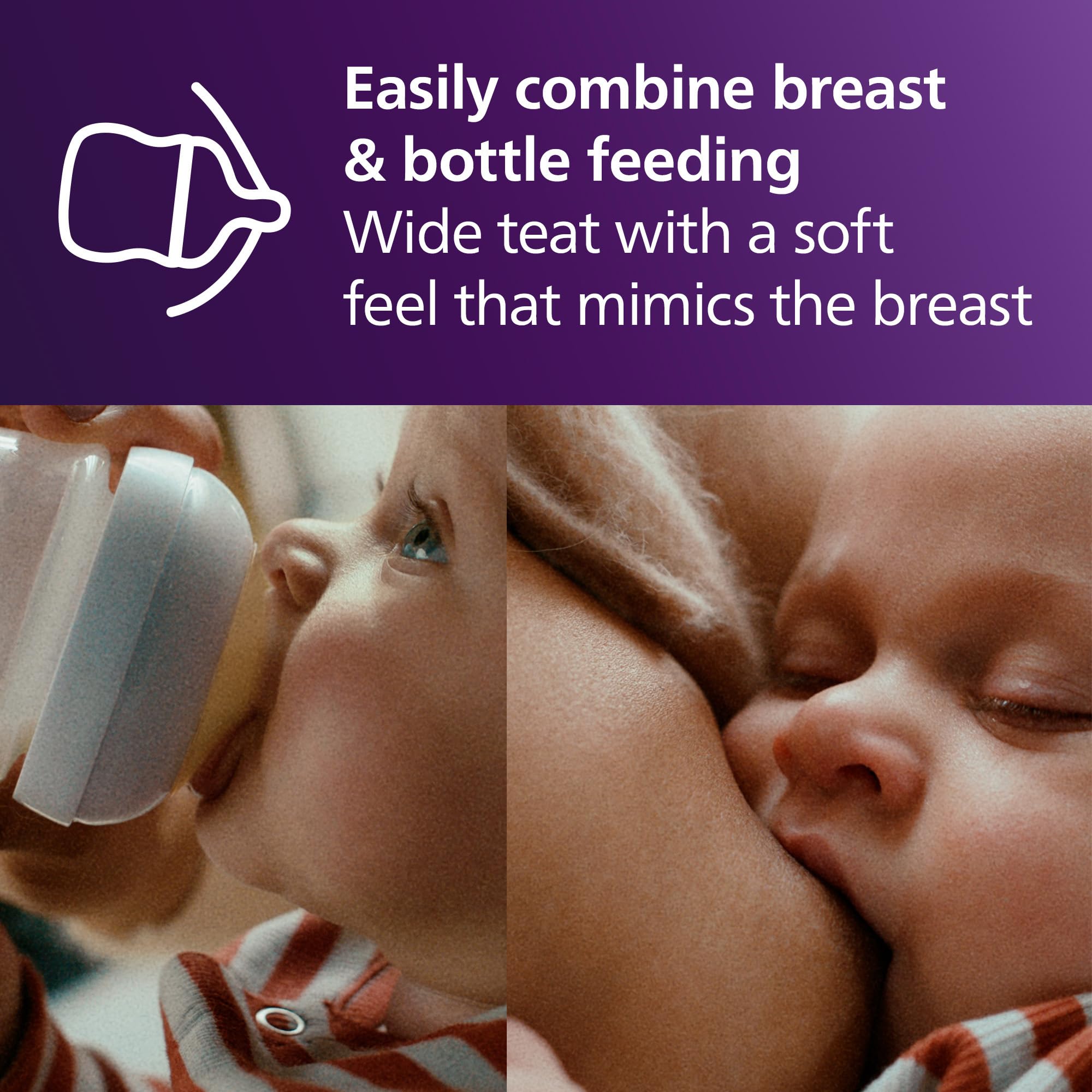 Philips AVENT Natural Response Sauger mit Anti-colic-Ventil, langsamer Nahrungsfluss (Durchflussrate 2), Doppelpack, SCY962/02