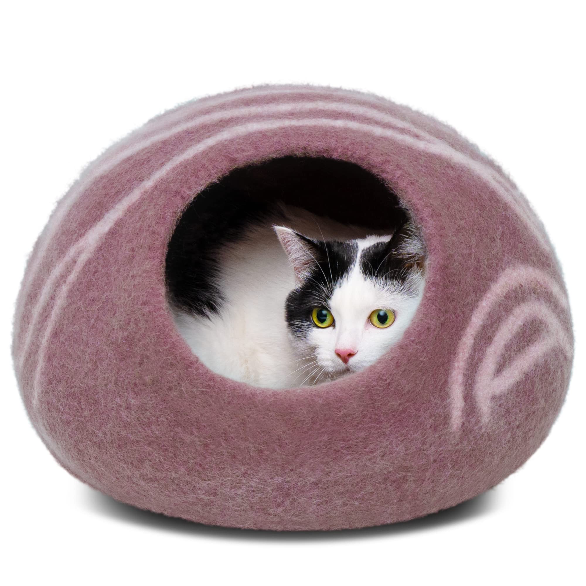 MEOWFIA Katzenbett aus Merinowolle – Handgefilztes, Umweltfreundliches Katzenbett für Katzen & Kätzchen – Weiches Schlafbett, Warm im Winter & Kühl im Sommer, Stilvolles Design