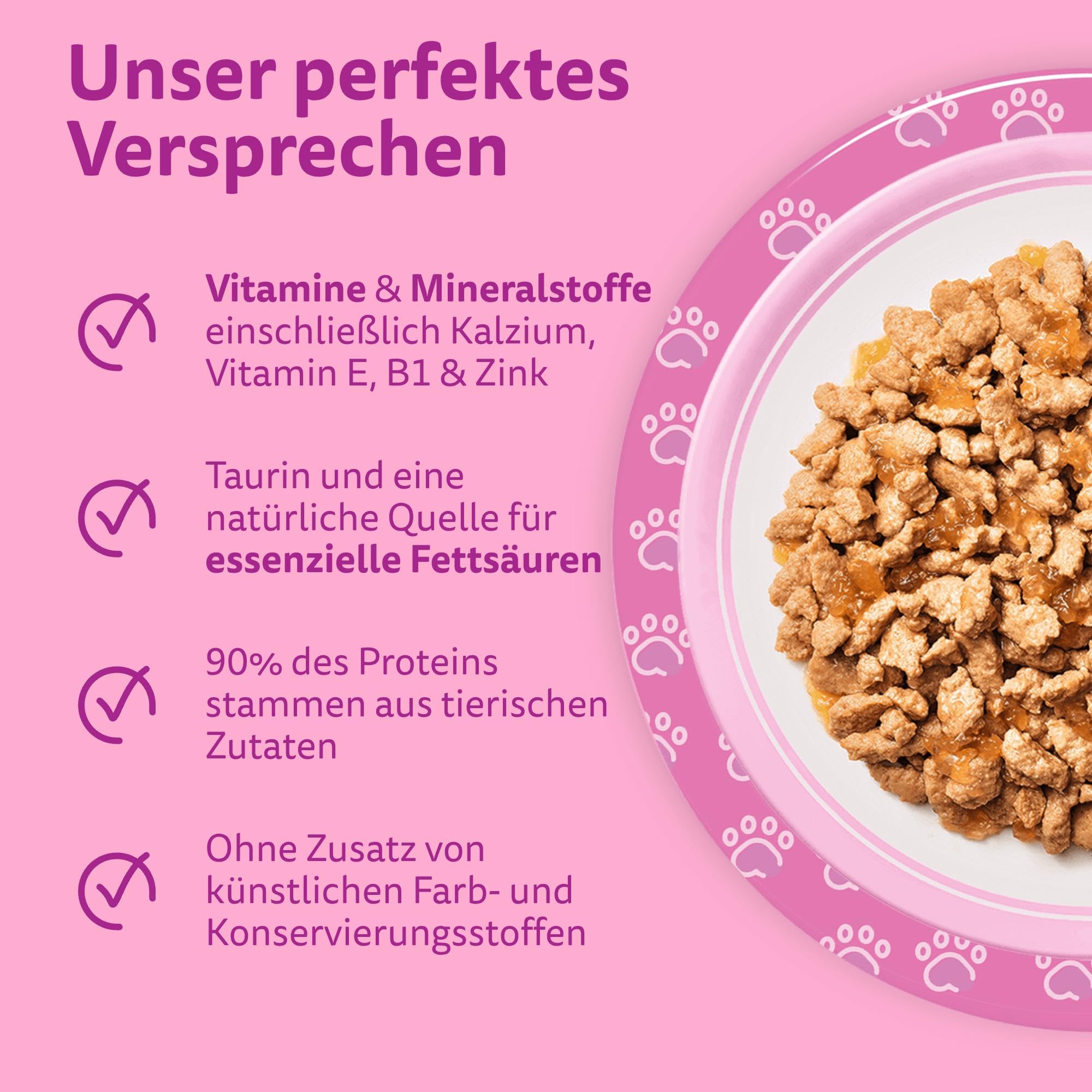 Whiskas Junior Katzennassfutter Klassische Auswahl in Sauce, 48 Portionsbeutel, 12x85g (4er Pack) – Hochwertiges Katzenfutter nass, für heranwachsende Katzen von 2 bis 12 Monaten