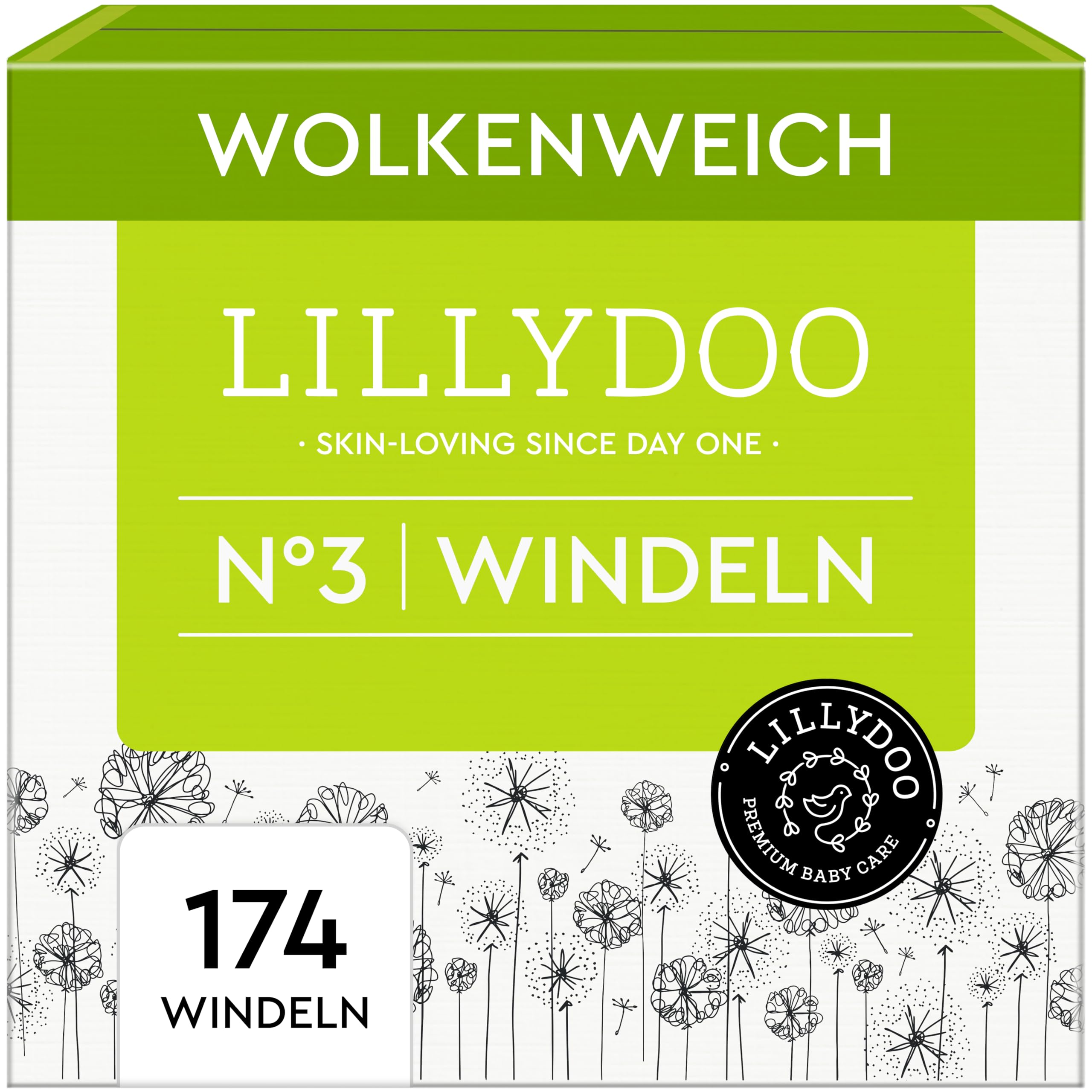 LILLYDOO hautfreundliche Baby Windeln - Größe 1 (2+ kg), 24 Stück, Sicherer Auslaufschutz, Weich, Ohne Parfüme & Lotionen für empfindliche Haut, Dermatologisch getestet