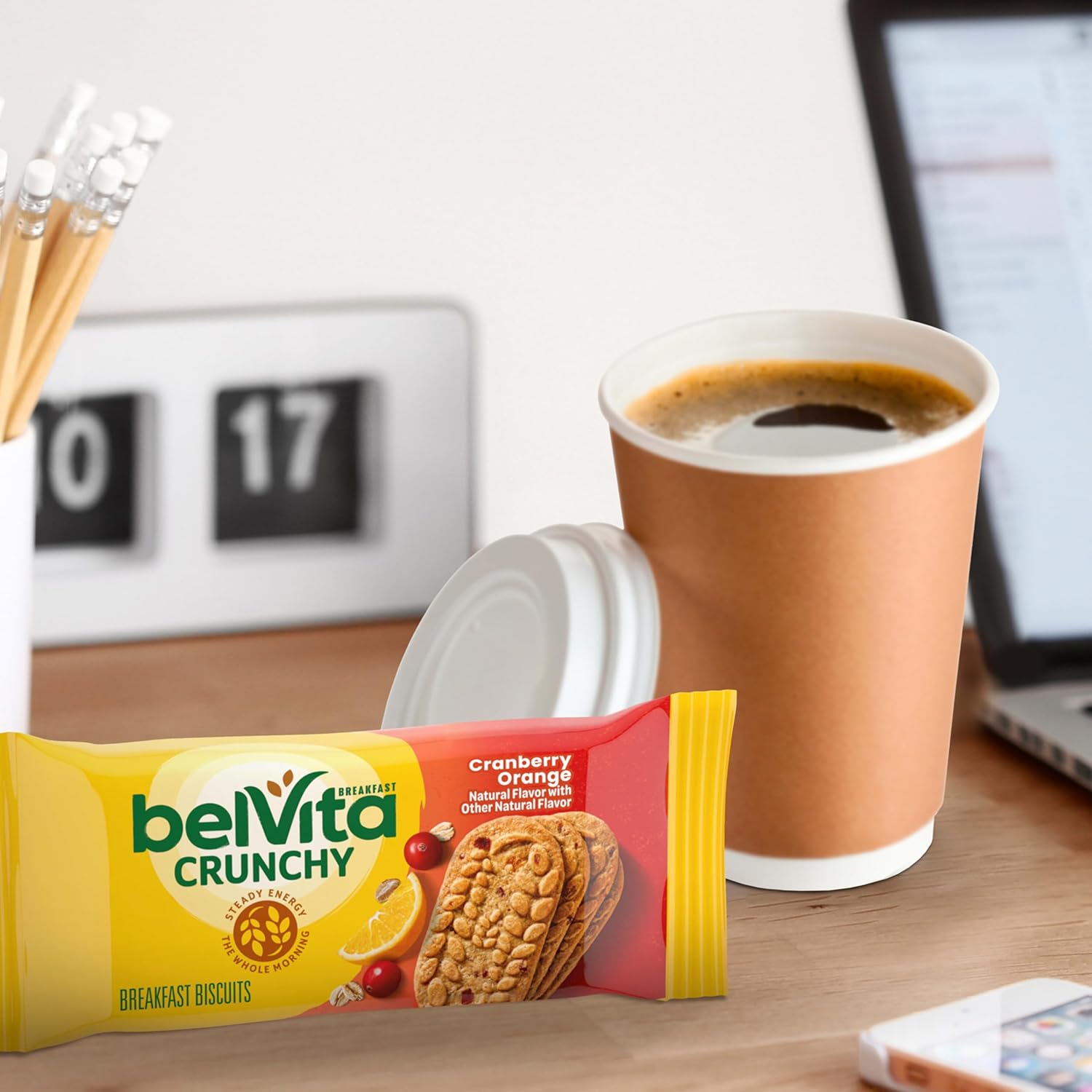 belVita Breakfast Biscuits, Cranberry Orange, 30 Total Packs, 6 Boxes (4 Biscuits Per Pack)