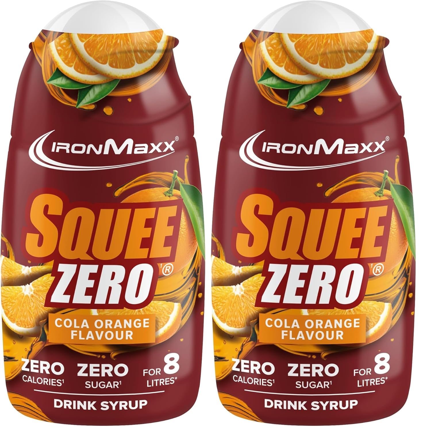 IronMaxx SqueeZero - Raspberry 65ml | Sirup, Erfrischendes Geschmackserlebnis für 8 Liter, Zuckerfrei und Kalorienfrei in 100ml verzehrfertigem Getränk