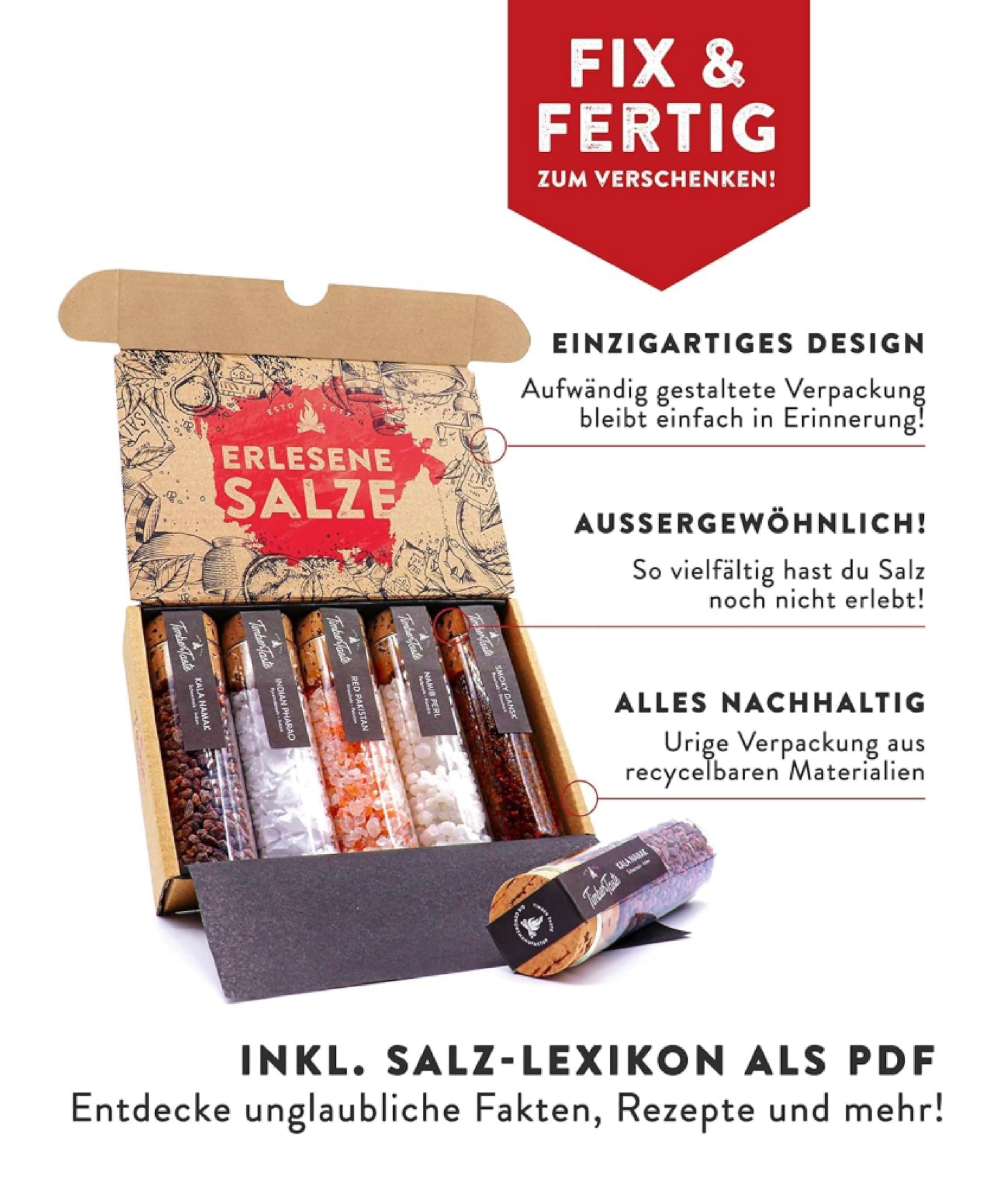 TIMBER TASTE® Grillgewürze Geschenkset - 5 premium BBQ Gewürze Rubs & Marinaden in edler Geschenkbox | Geschenke für Männer | Vatertag Geschenk | Gewürze Geschenkset ideal zum Grillen Geschenk Set