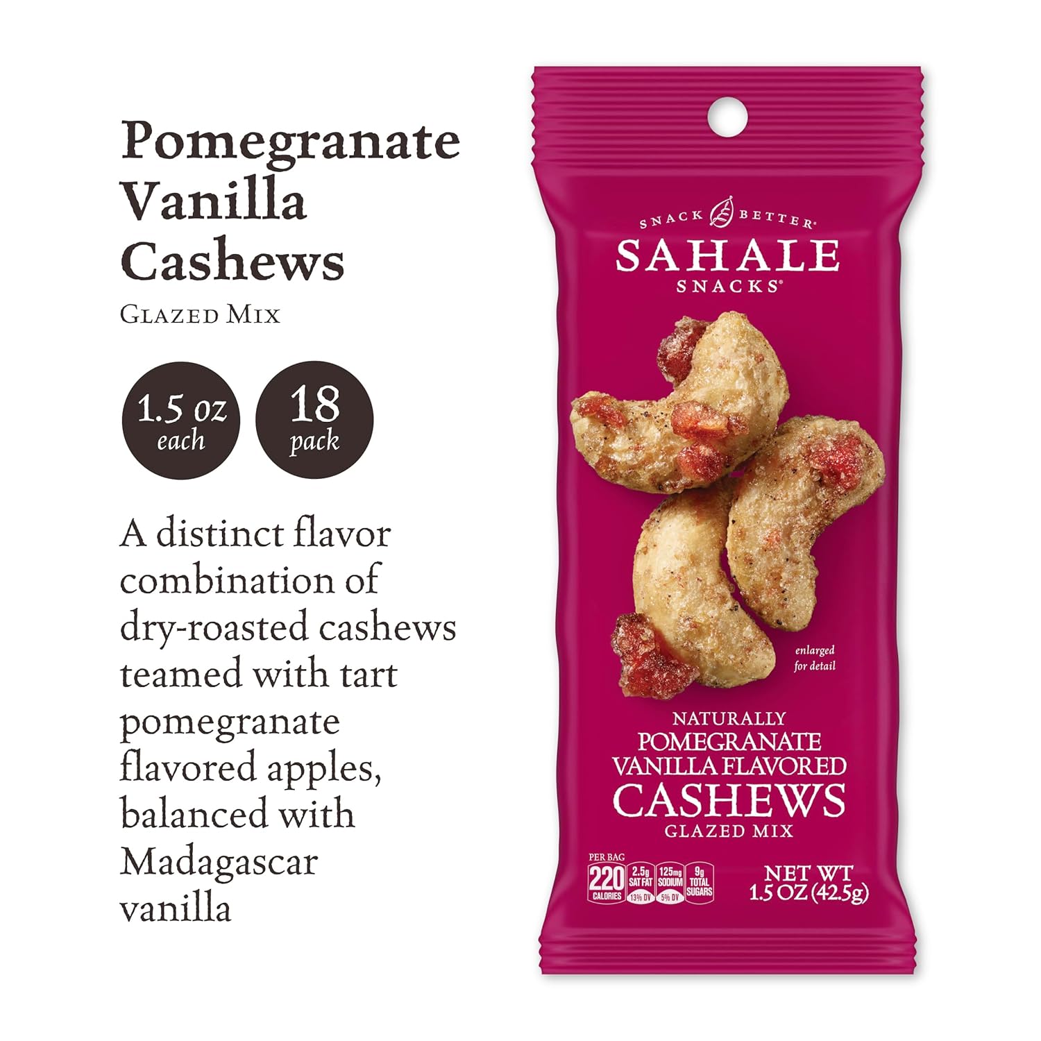Sahale Snacks Glazed Mix Nut Blend Variety Pack, 1.5 Oz Grab & Go Bags (12 Total Packs) - Four Different Dry-Roasted Deluxe Mixed Nuts Blends Included - Non-GMO Kosher & Certified Gluten-Free Snacks