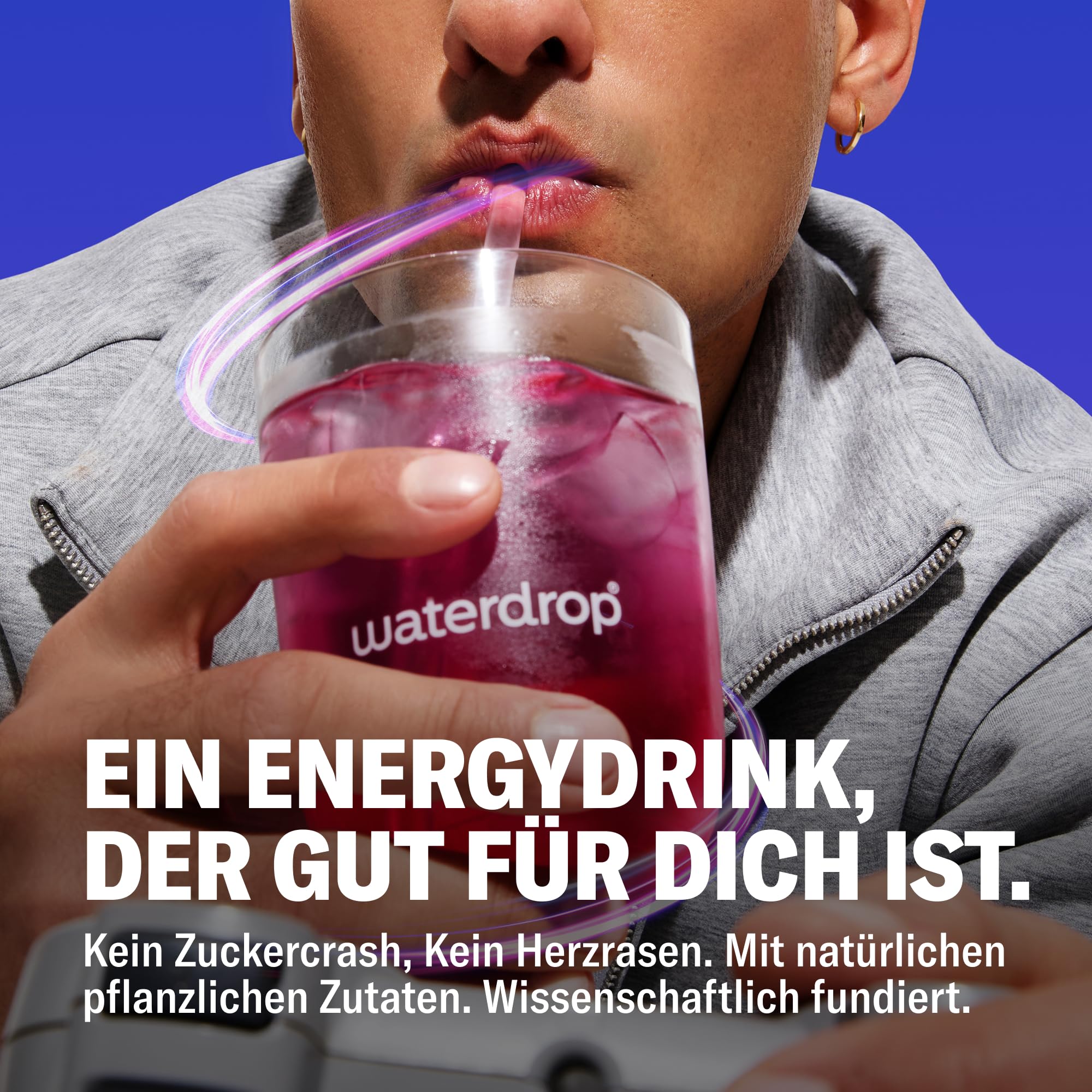 waterdrop® Microenergy Set, Energy Drink Pulver, 36 Würfel Getränkepulver, Mango, Kirsche & Brombeere Geschmack, Zuckerfrei & Kalorienarm, Mit 90 mg Natürlichem Koffein, Vitamin C & B – Flavour Drops
