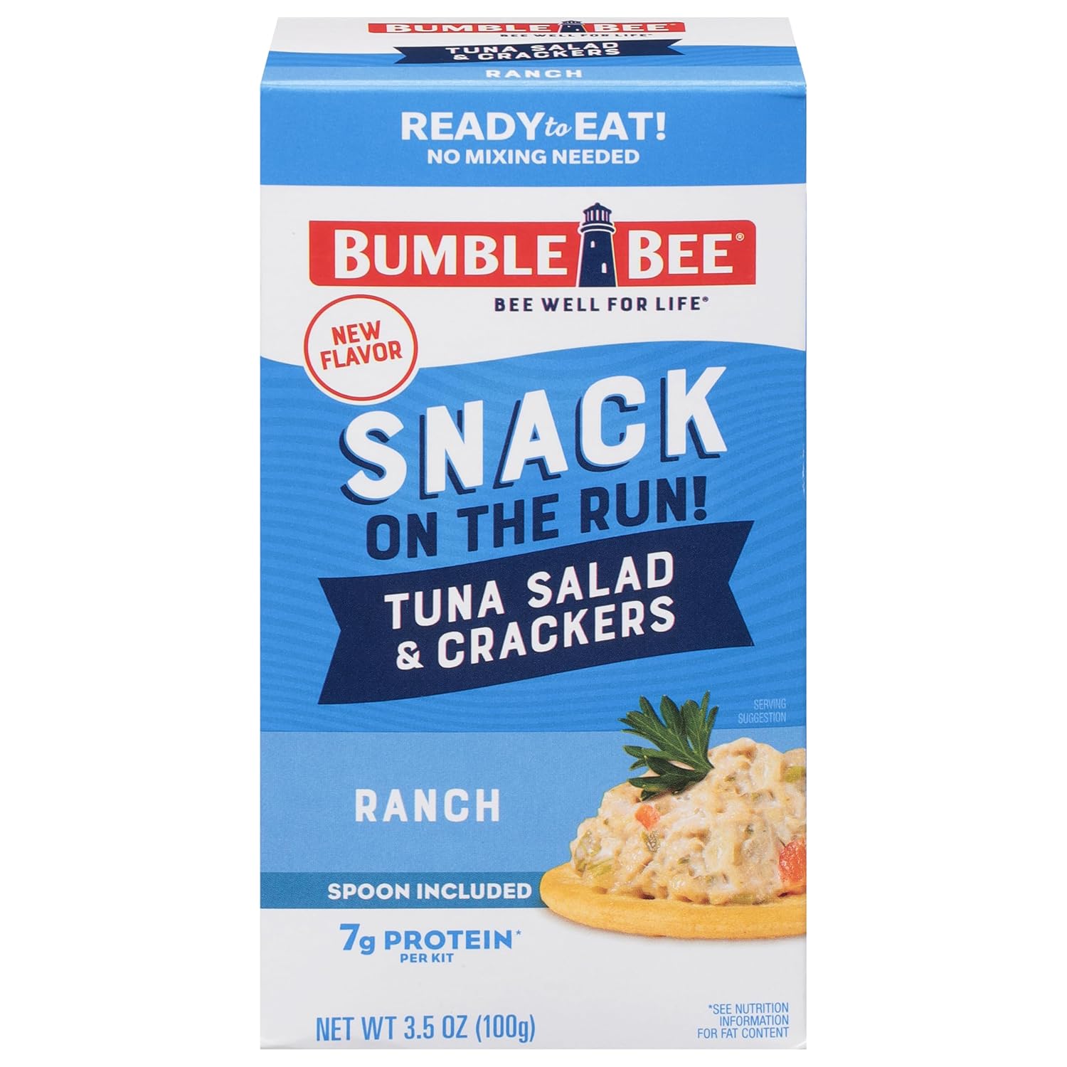Bumble Bee Snack On The Run Original Tuna Salad with Crackers Kit (Pack of 12) - Ready to Eat Protein Snack Pack - 8g Protein per Box - Wild Caught MSC Certified Tuna