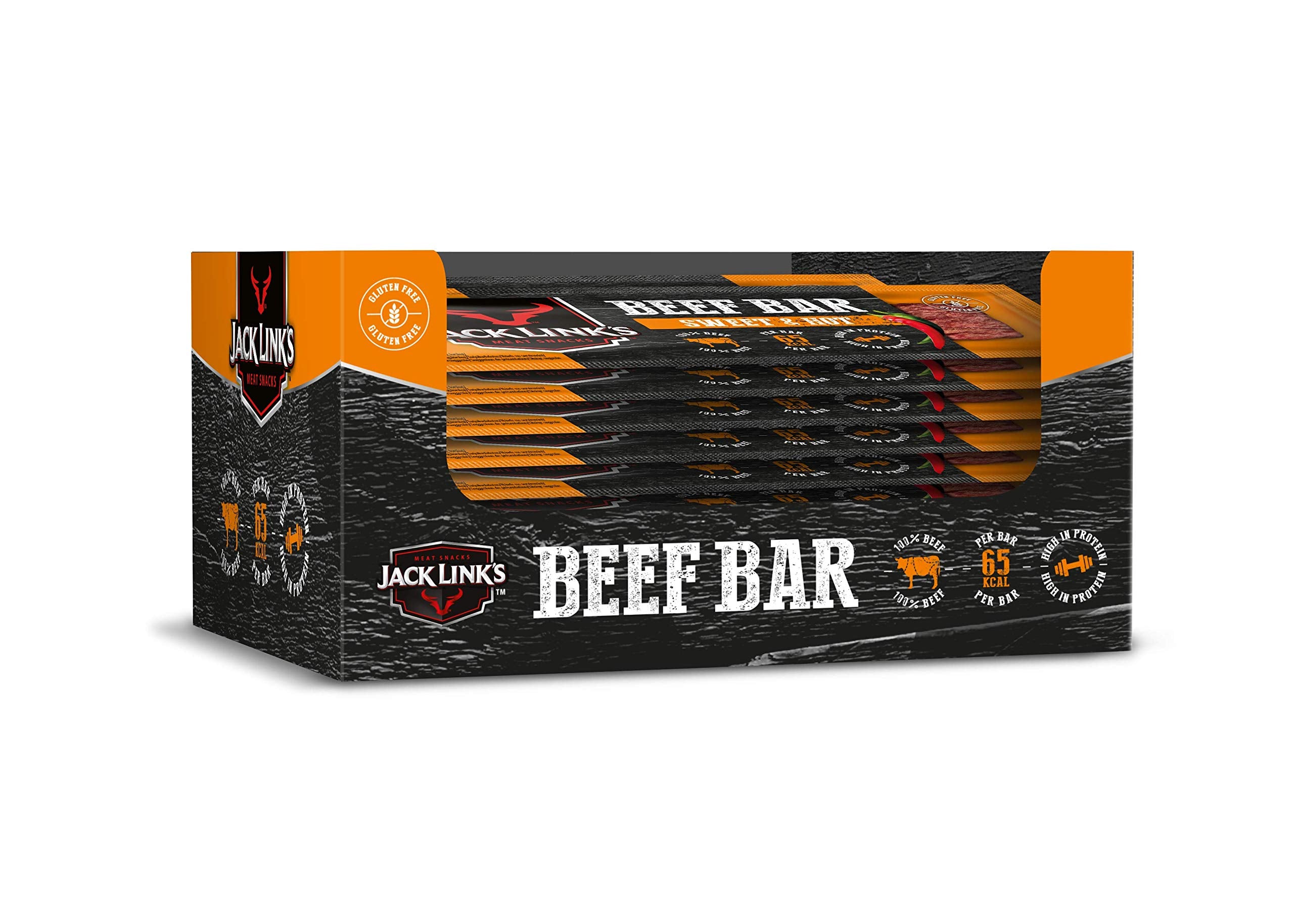 Jack Links Protein Riegel Beef Original – 30er Pack (30 x 22,5 g) – Low Carb Proteinriegel - Eiweißriegel - Protein Bar - Energieriegel - Snack für unterwegs und im Gym, Fitness - High Protein Snack