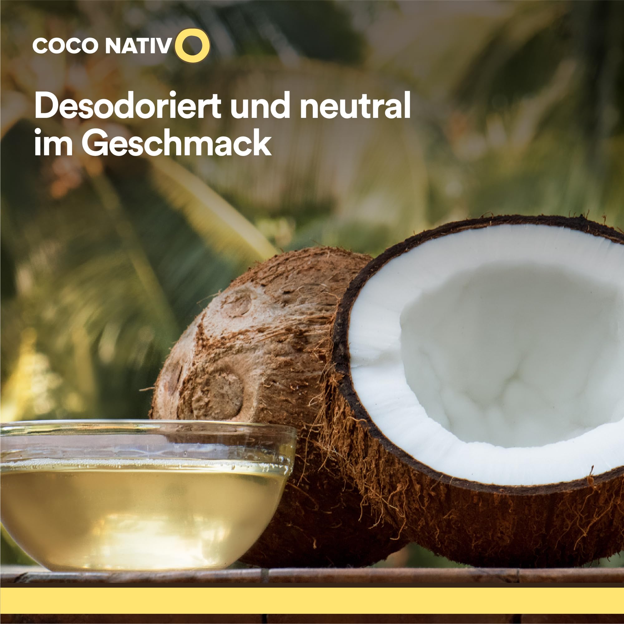 Bio Kokosöl CocoNativo - 1000mL (1L) - Bio Kokosfett, Kokosnussöl, Premium, Nativ, Kaltgepresst, Rohkostqualität, Rein (1000ml) - zum Kochen, Braten und Backen, für Haare und Haut