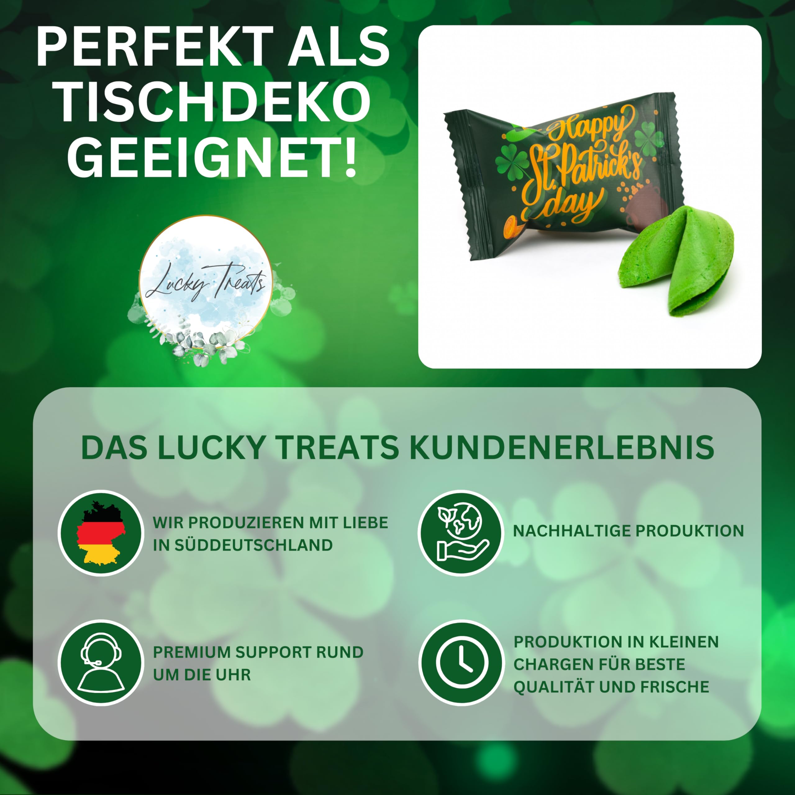 Lucky Treats Glückskekse - 25 Stück - Schön, dass du da bist - Gastgeschenke Hochzeit Deko - Sprüche auf Deutsch & Englisch - regional hergestellt