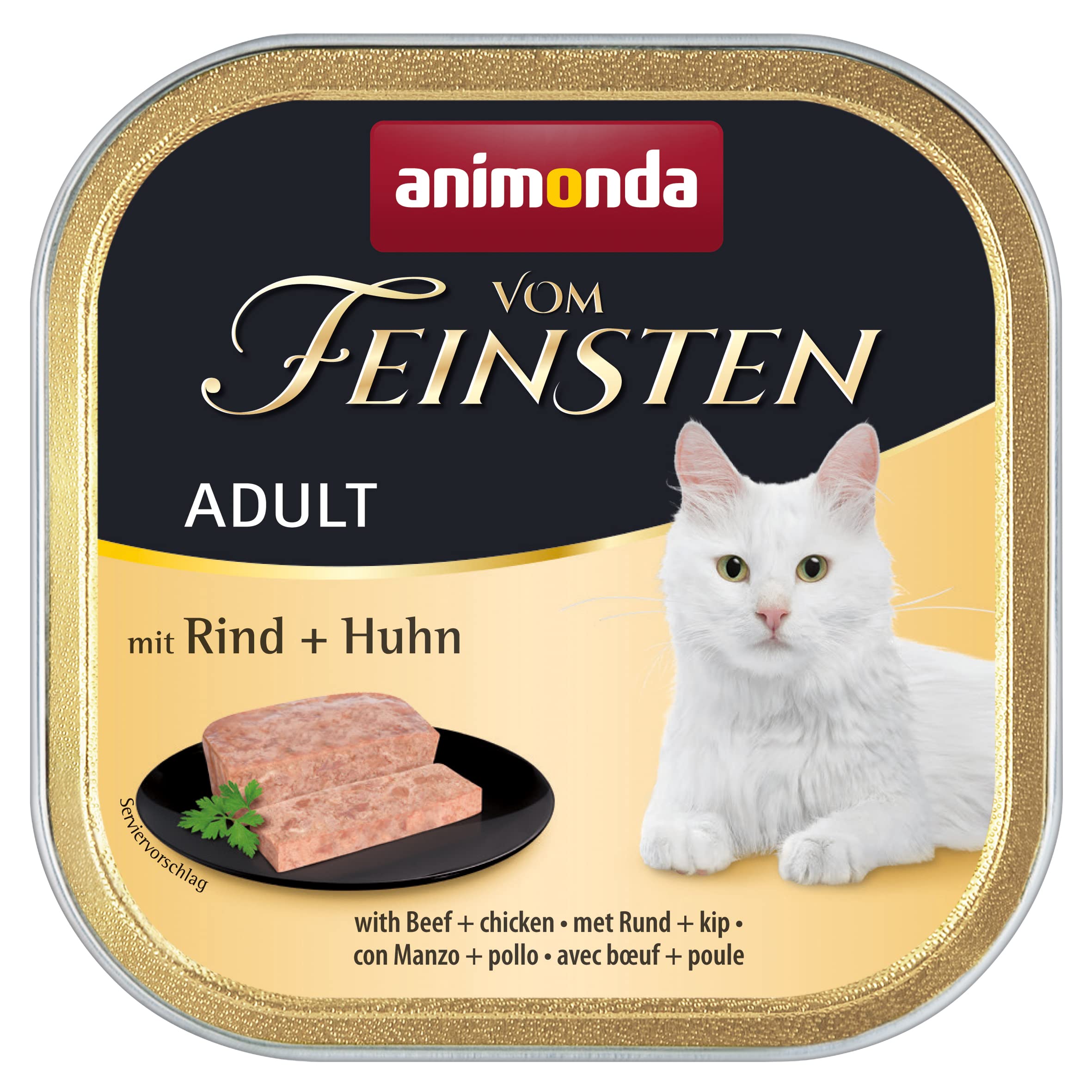 animonda Vom Feinsten Adult Vielfalt (32 x 100 g), Nassfutter für ausgewachsene Katzen, Katzenfutter ohne Getreide und Zucker, mit 100 % frischen, fleischlichen Zutaten