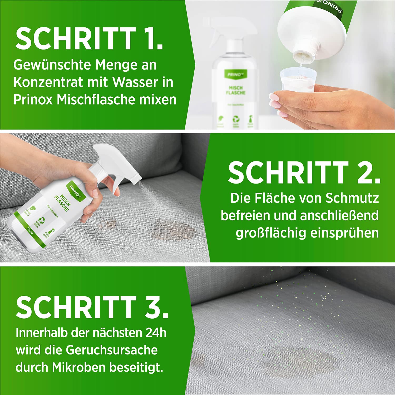 Enzymreiniger Konzentrat 1030ml XXL SET inkl. Mischflasche - STARKER GERUCHSENTFERNER - Ergibt bis zu 40L Geruchsneutralisierer - Beseitigt Hundeurin, Katzenurin Geruch tiefgreifend uvm. I Made in DE