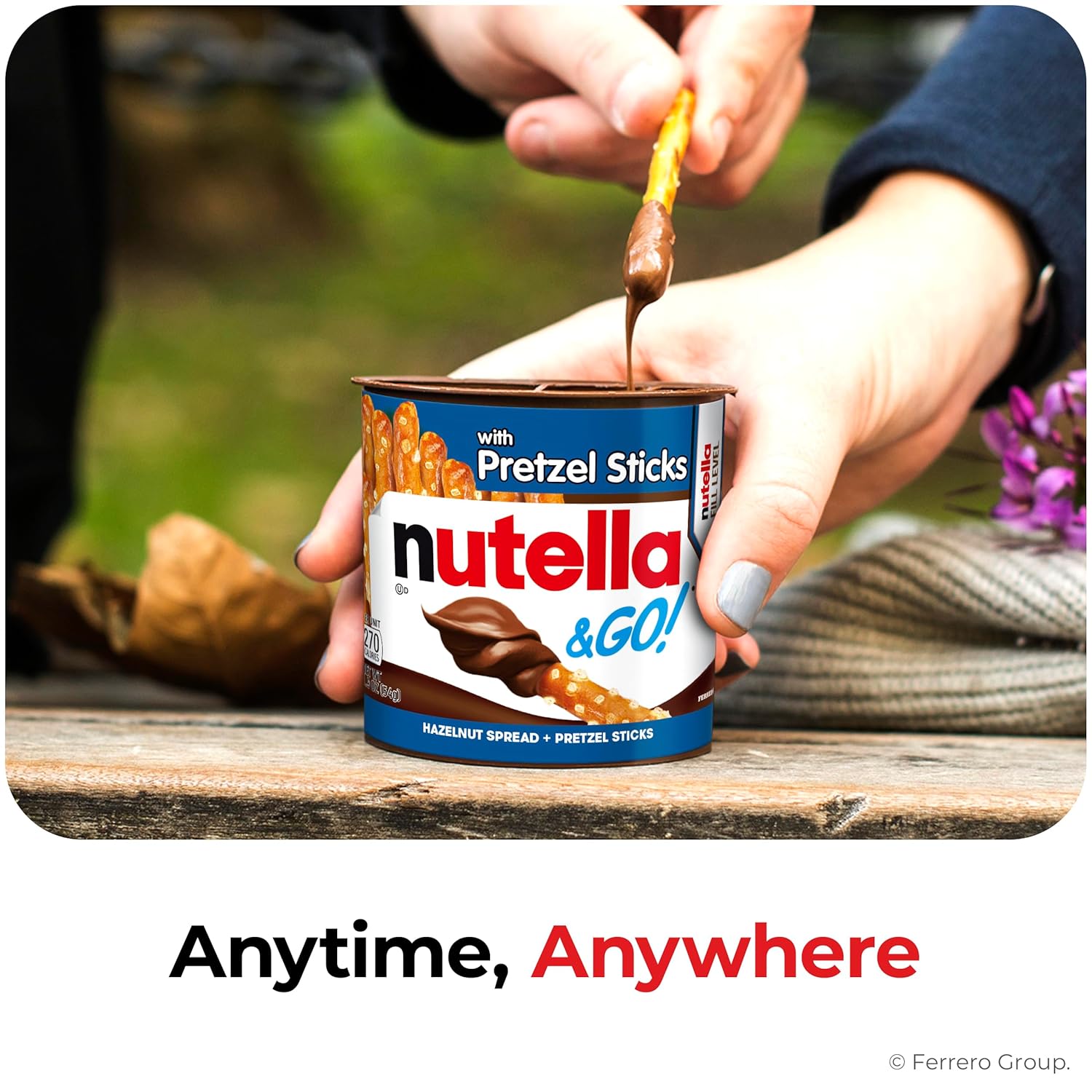 Nutella & GO! Bulk 24 Pack, Hazelnut and Cocoa Spread with Pretzel Sticks, Stocking Stuffers, Snack Cups, 1.9 oz Each