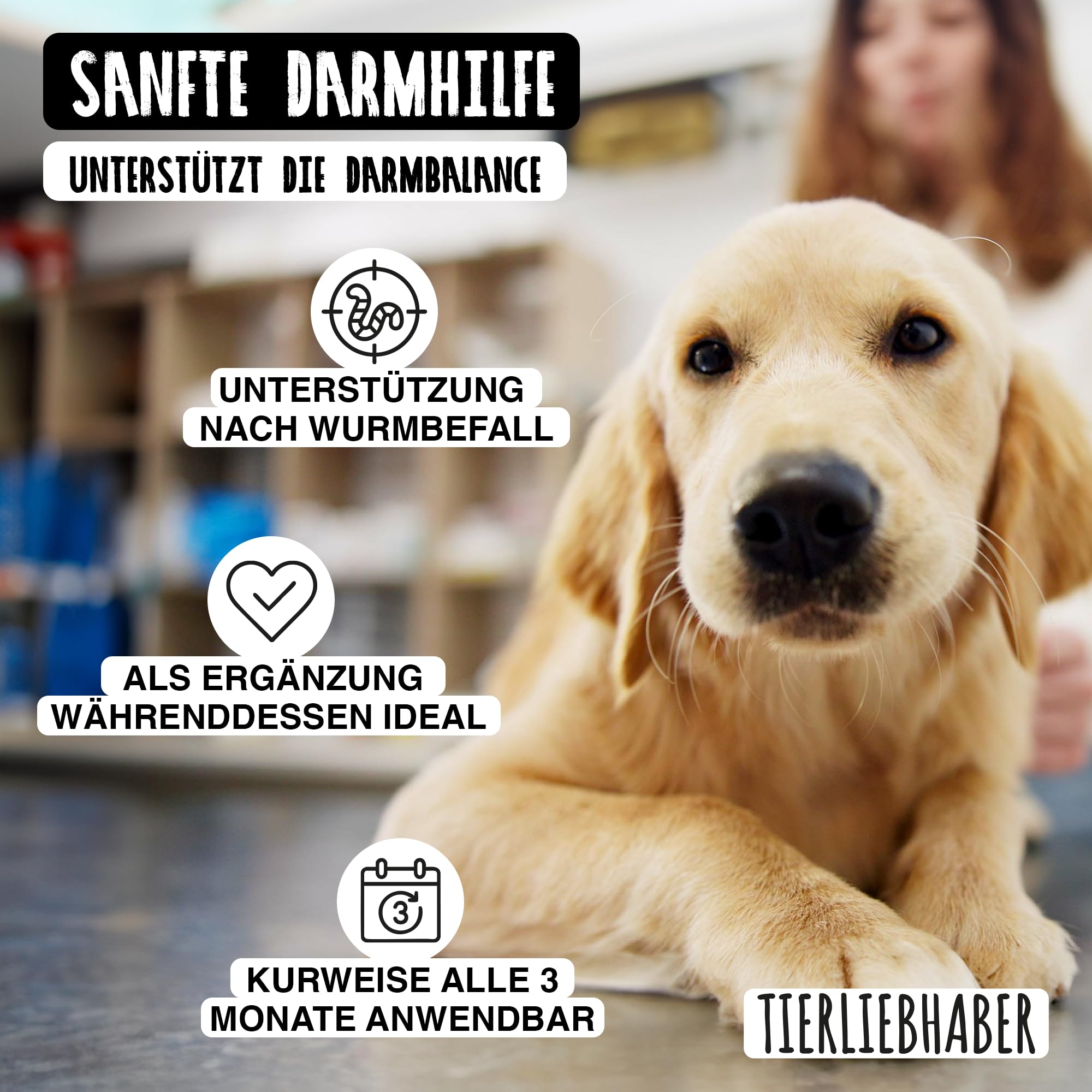 TIERLIEBHABER – Gras- & Kotfresser Drops bei Sodbrennen Hund mit Ulmenrinde für Hunde – Tierärztlich entwickelt – Hund Sodbrennen Drops angereichert mit Moor und Fenchel – 350 g mit ca. 160 Drops