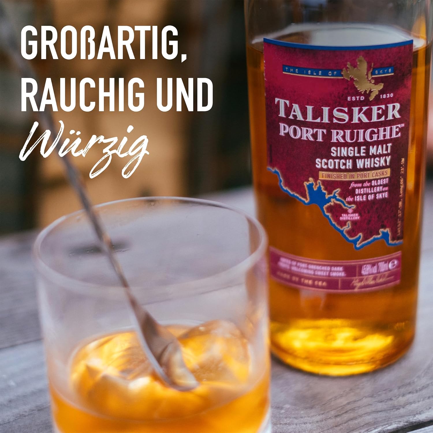 Talisker Port Ruighe - Single Malt Scotch Whisky, handverlesen von der Insel Skye, 45.8 % Vol., 700 ml Einzelflasche