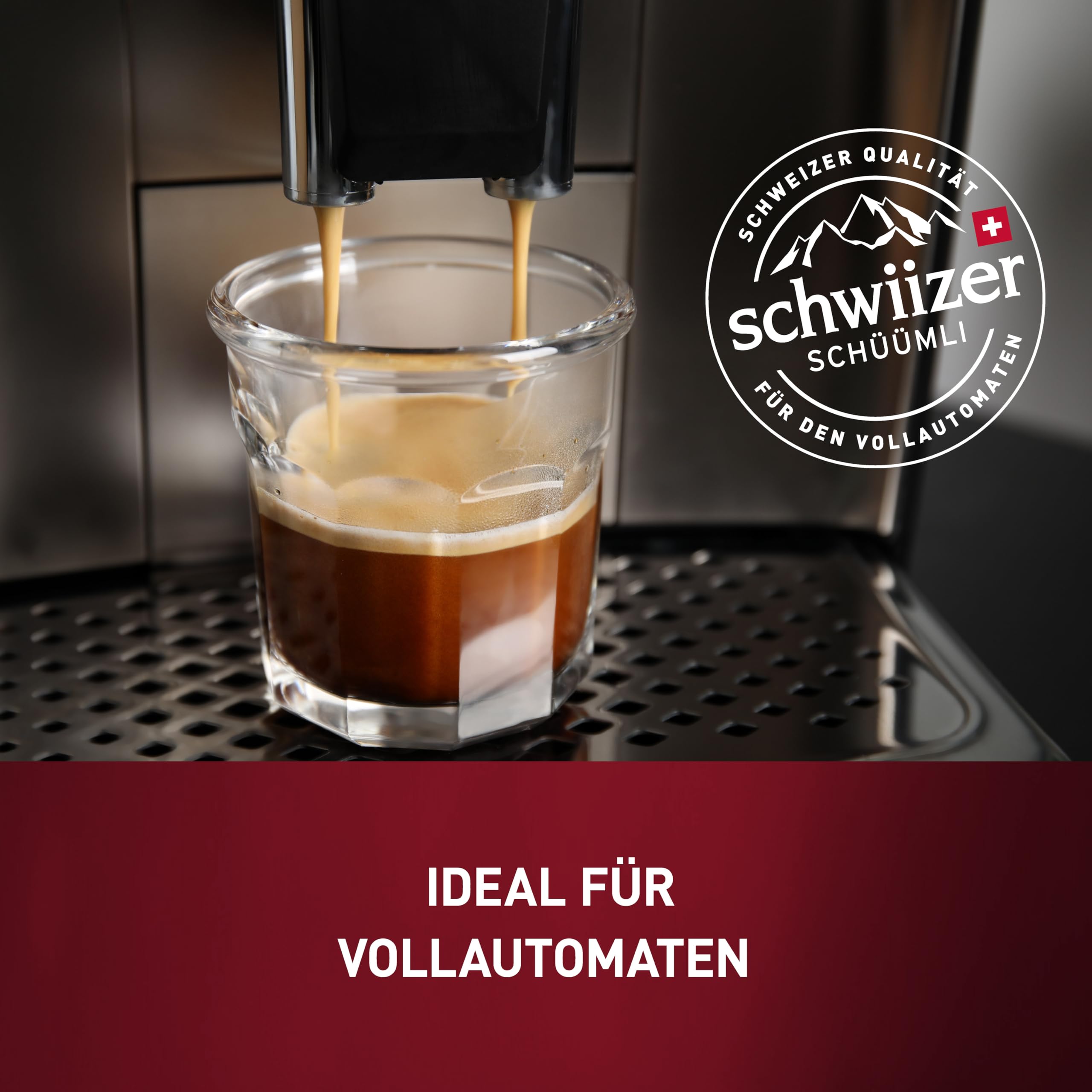 Schwiizer Schüümli Espresso, 100% Arabica Kaffeebohnen, kräftig-intensiv, ideal für Vollautomaten, Stärke 4/5, mittlere Röstung, Rainforest Alliance, 1kg