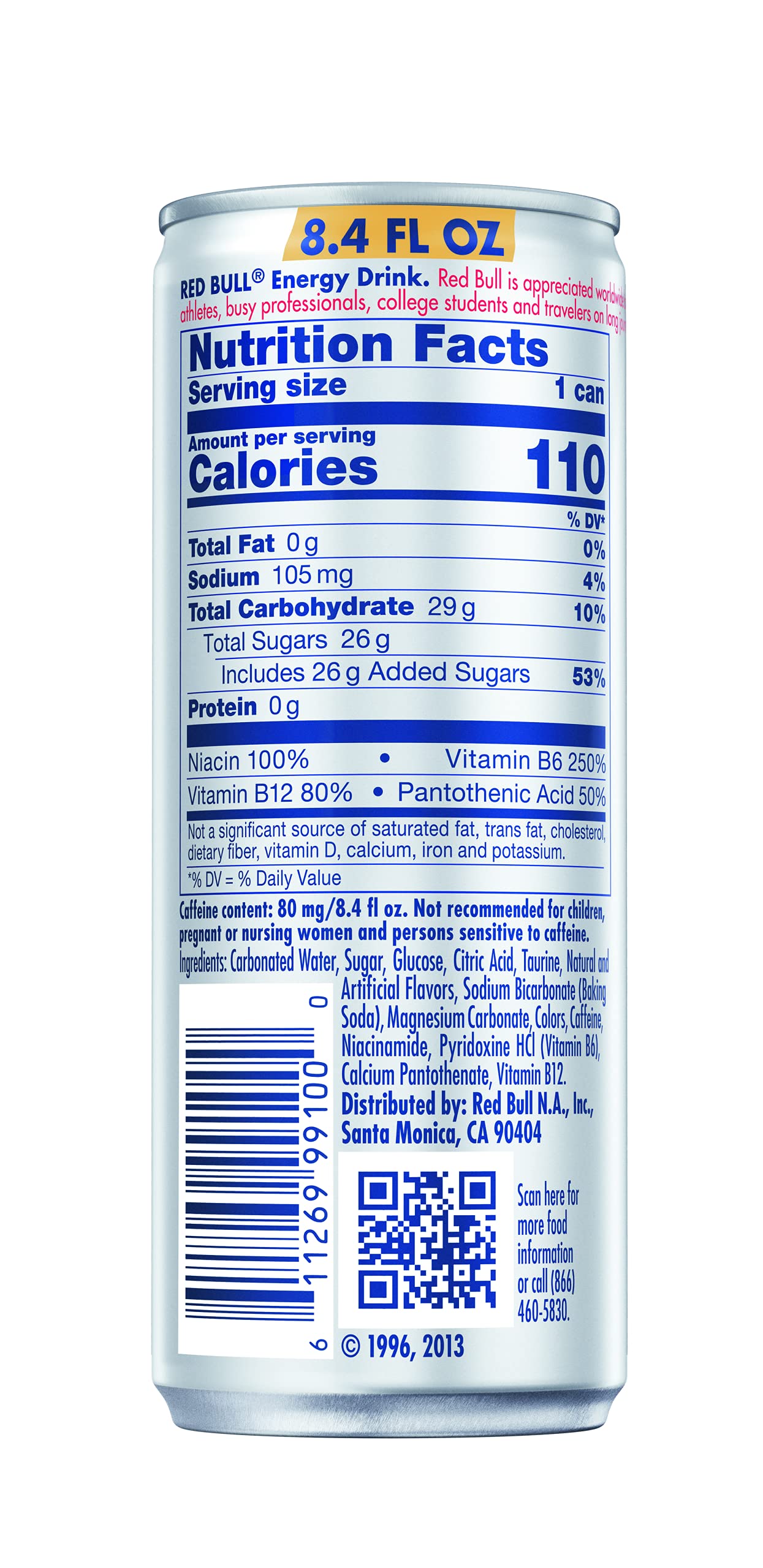 Red Bull Energy Drink with 80mg Caffeine plus Taurine & B Vitamins, 8.4 Fl Oz, 6 Packs of 4 Cans (Pack of 24)