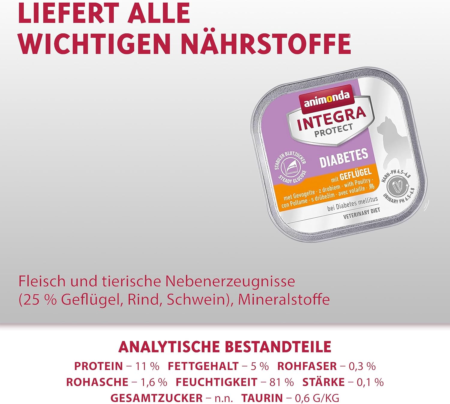 animonda INTEGRA PROTECT Sensitive Huhn Pur (16 x 100 g), Katzen Diätfutter bei Futtermittelallergie, sensitives Katzenfutter für allergische Katzen, Katzennassfutter ohne Getreide