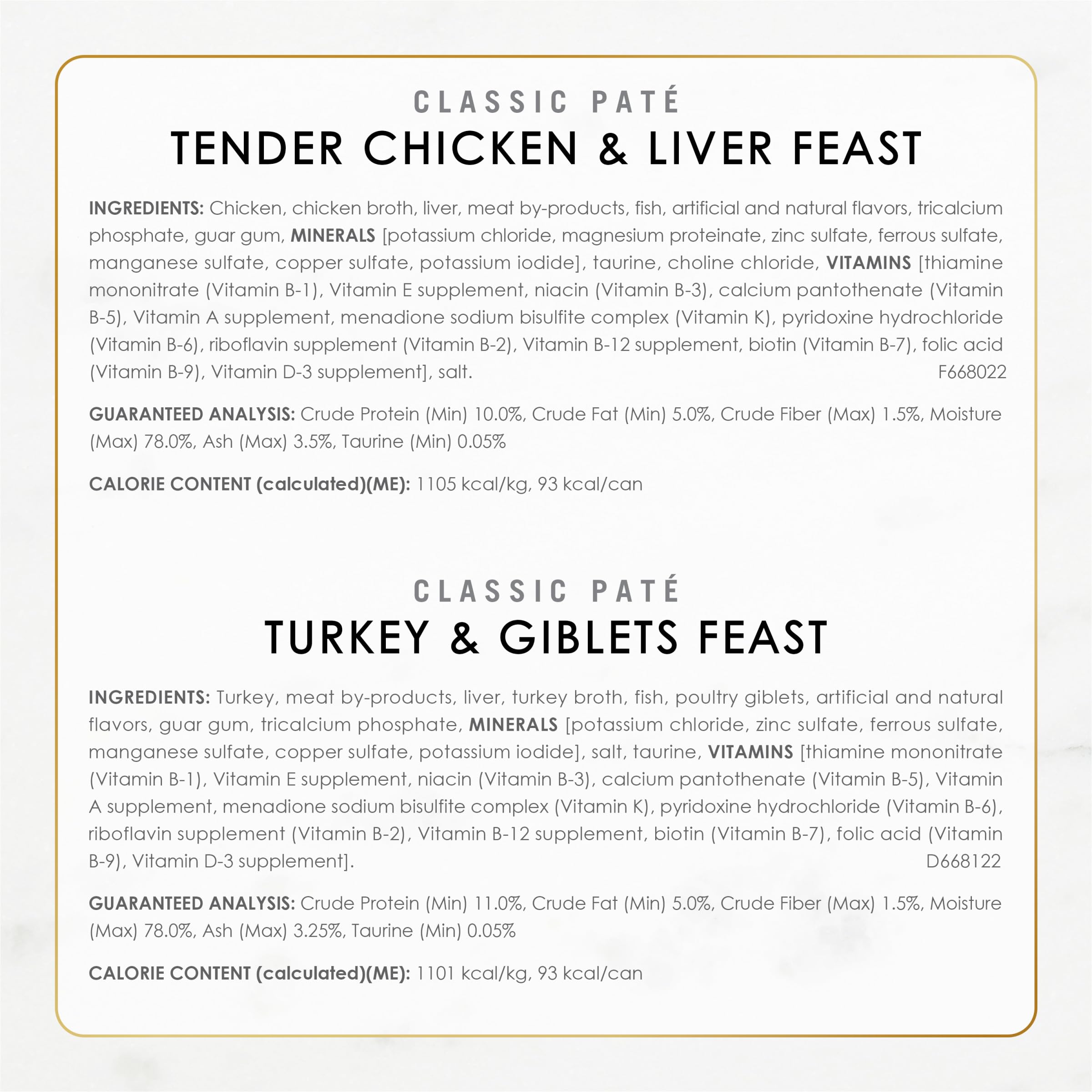 Fancy Feast Poultry and Beef Feast Classic Pate Collection Grain Free Wet Cat Food Variety Pack - (Pack of 30) 3 oz. Cans