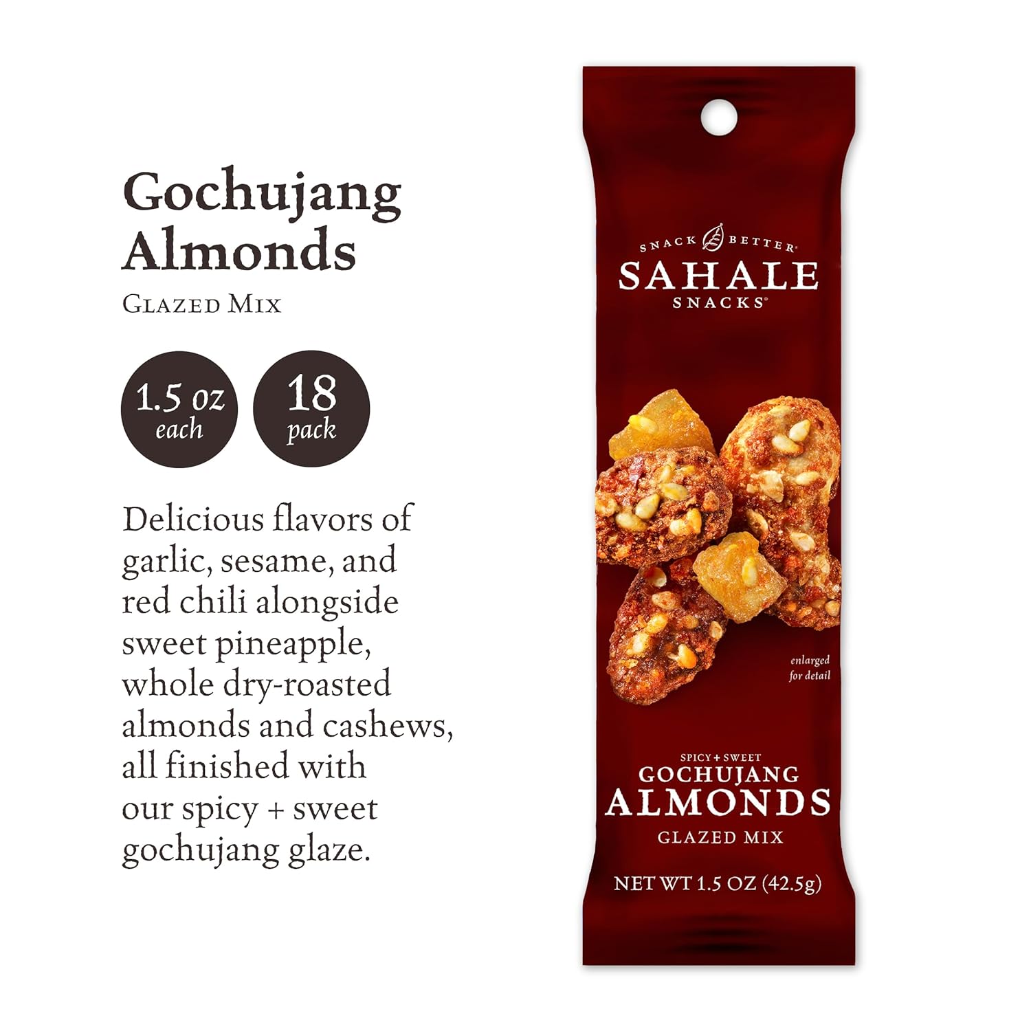 Sahale Snacks Glazed Mix Nut Blend Variety Pack, 1.5 Oz Grab & Go Bags (12 Total Packs) - Four Different Dry-Roasted Deluxe Mixed Nuts Blends Included - Non-GMO Kosher & Certified Gluten-Free Snacks