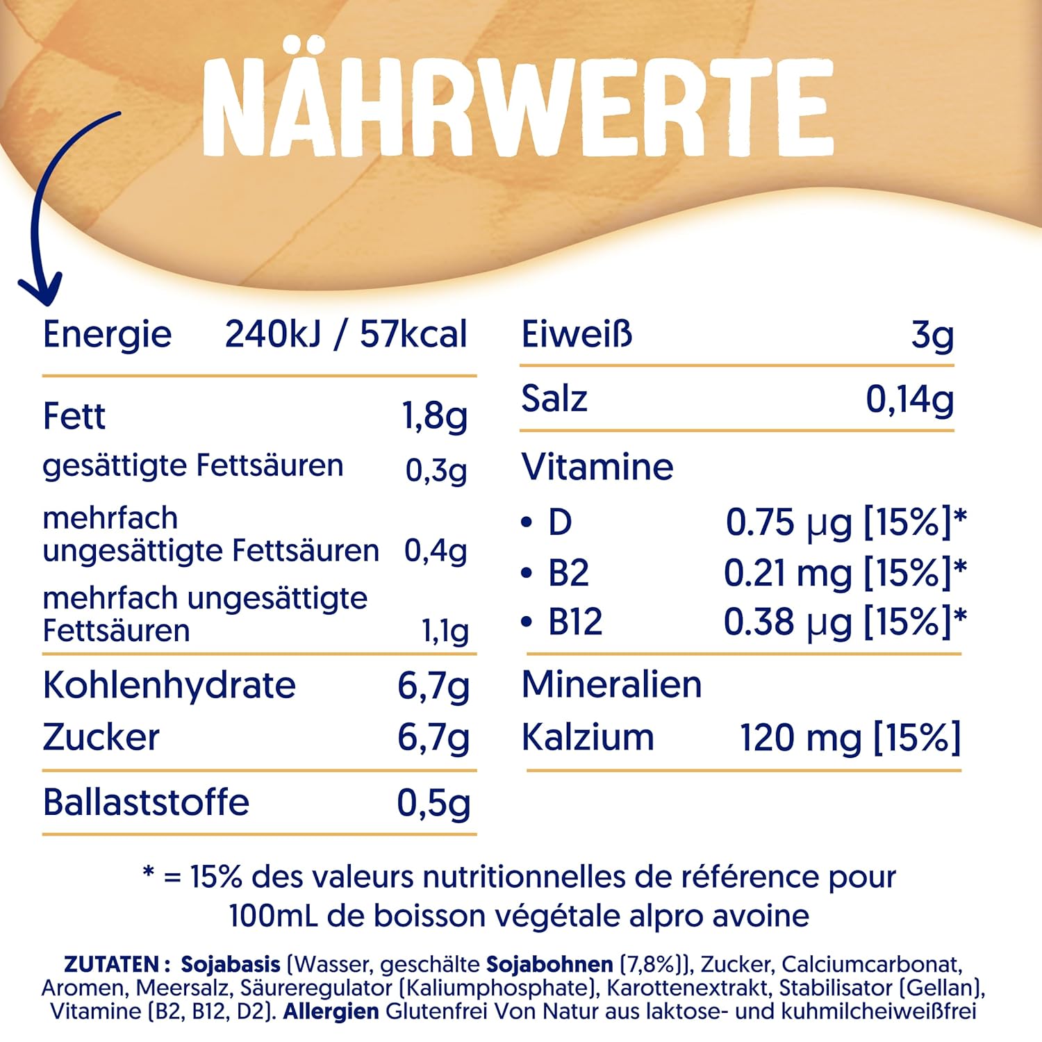 Alpro Sojadrink Vanille Pflanzlicher Drink Vegan 8x1L