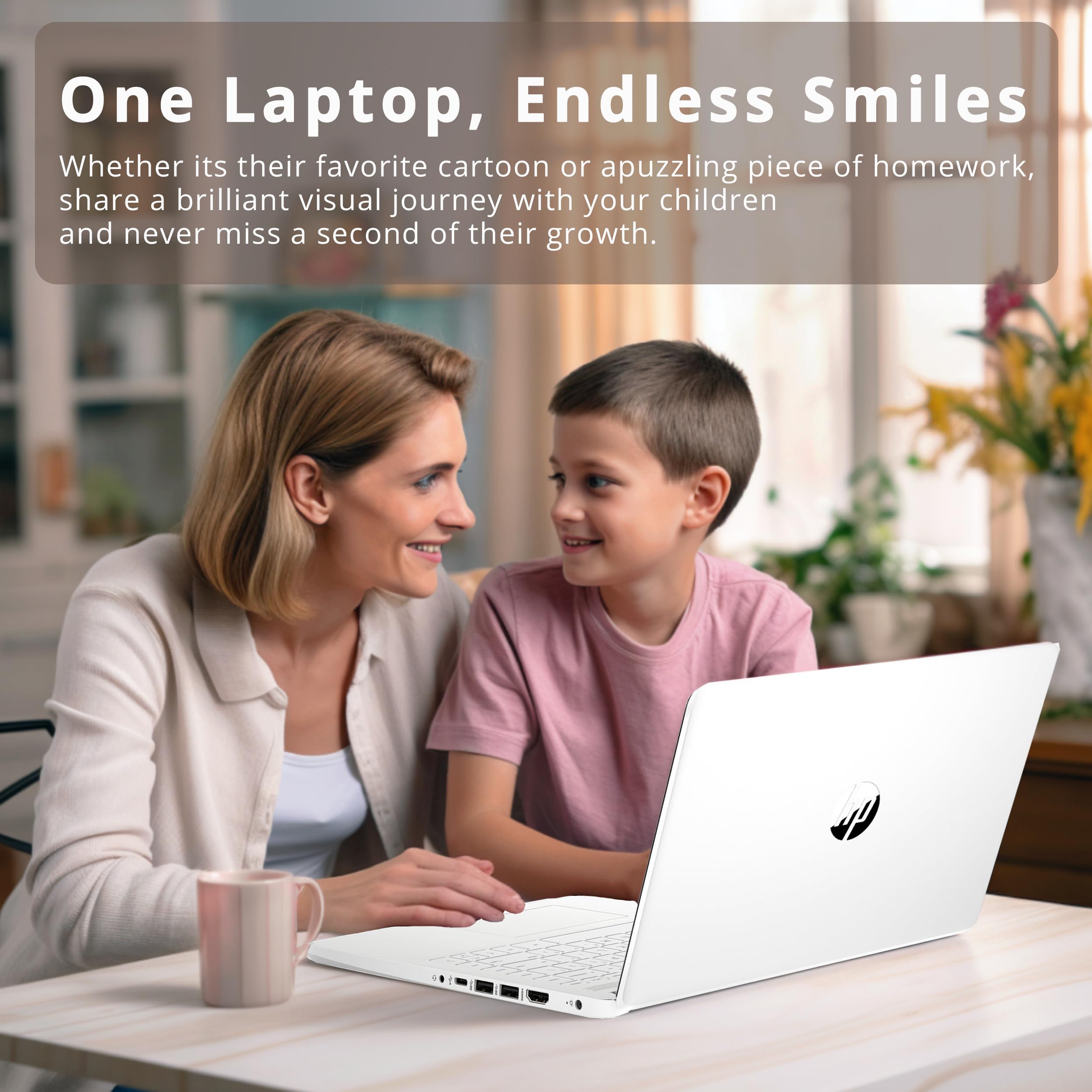 HP 14" HD Laptop, Windows 11, Intel Celeron Dual-Core Processor Up to 2.60GHz, 4GB RAM, 64GB SSD, Webcam, Dale Pink (Renewed)