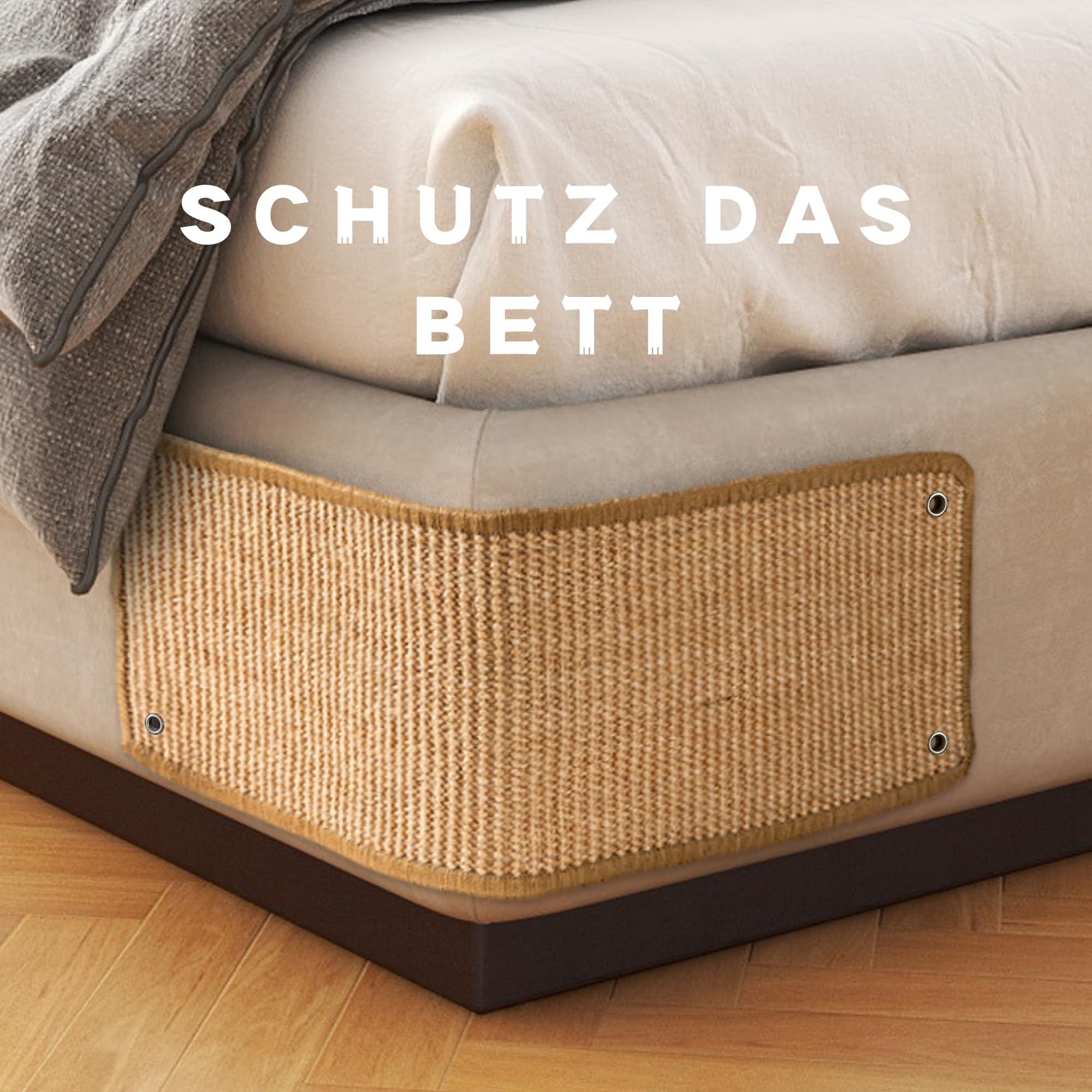 2 Stück Kratzmatte aus Sisal, Kratzmatte für Katzen, mit Klebeband, Katzenkratzmatte, Teppich zum Schutz der Wand, 60 × 25 cm (Braun)