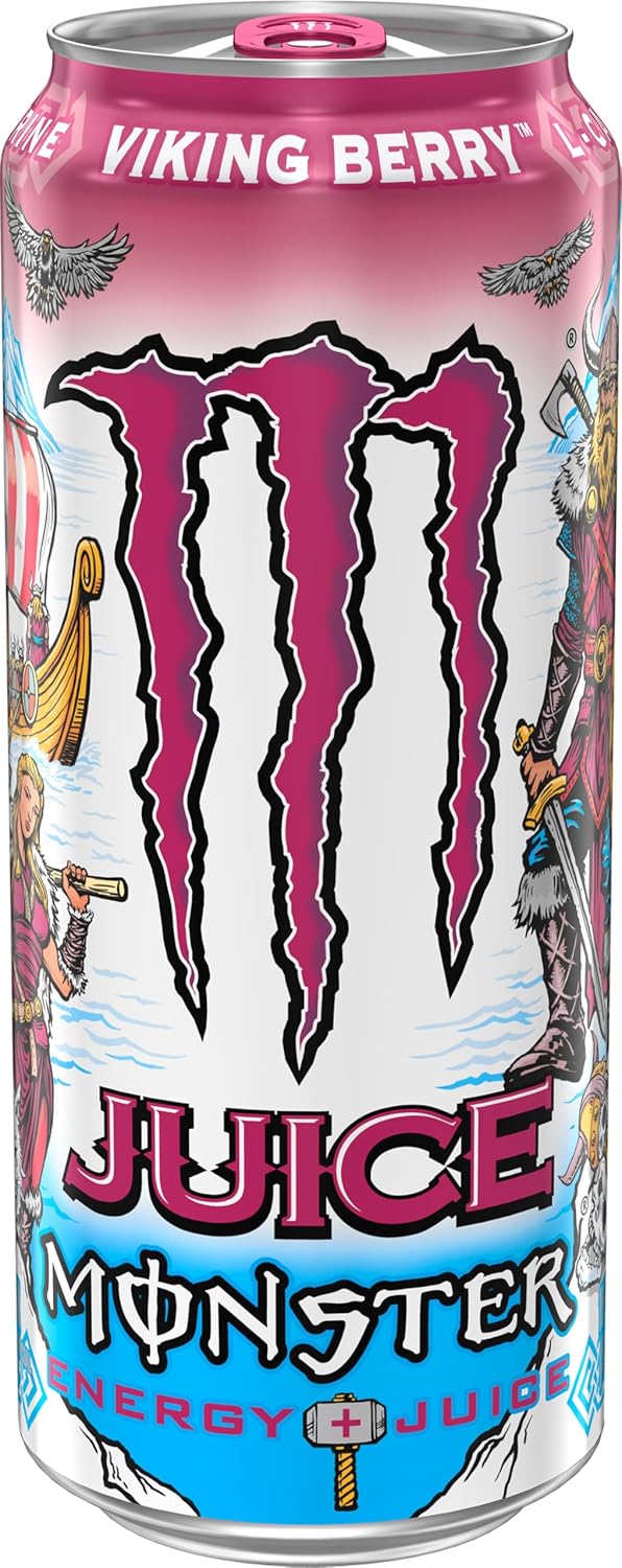 Monster Energy Juice Viking Berry, Energy Drink, 16 Ounce (Pack of 15)