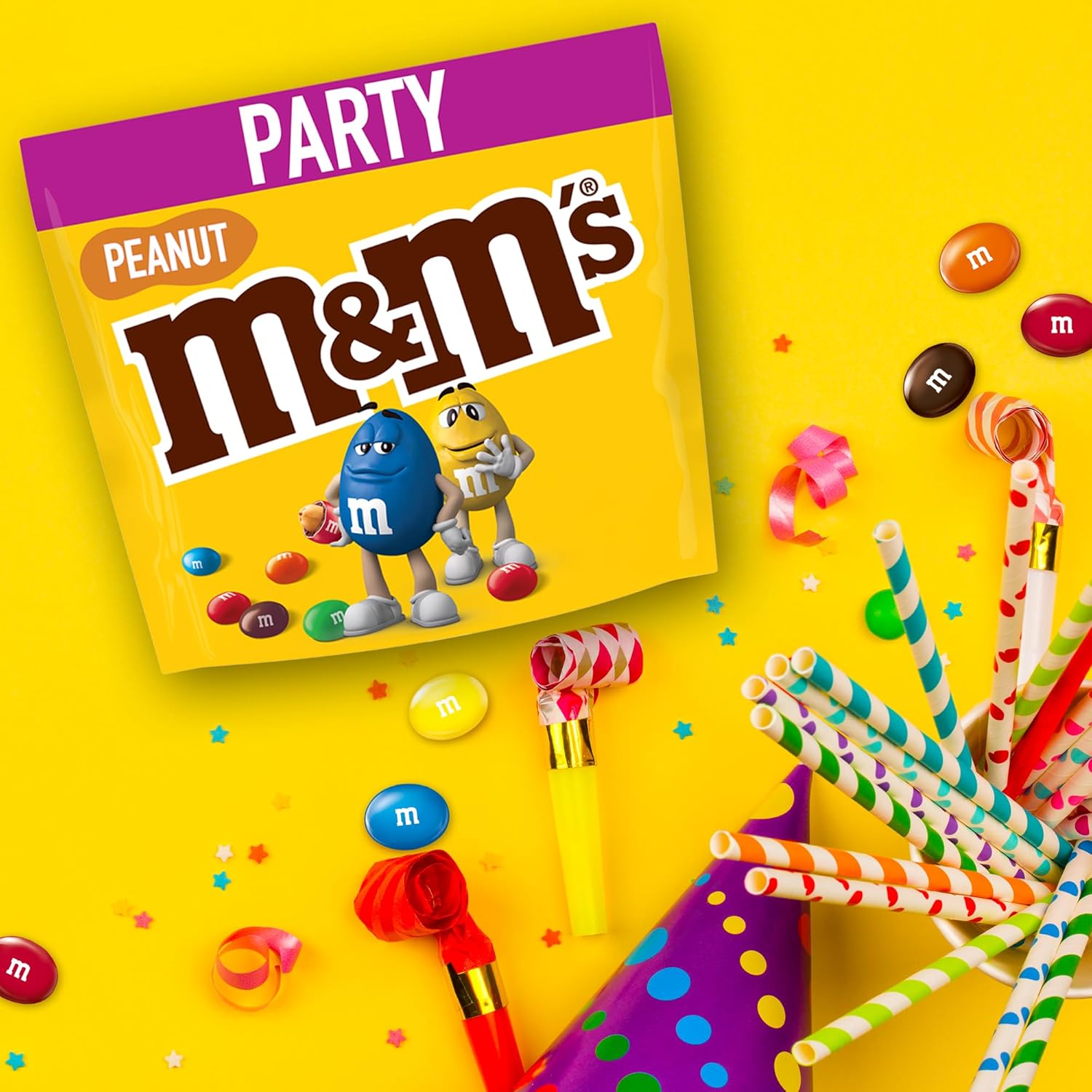 M&M’s Peanut Großpackung Schokolade, Knackige Schokolinsen mit bunter Zuckerhülle als Süßigkeiten, Party-Mix, 1 x 800 g, Für Weihnachten oder als Adventskalender Süßigkeiten