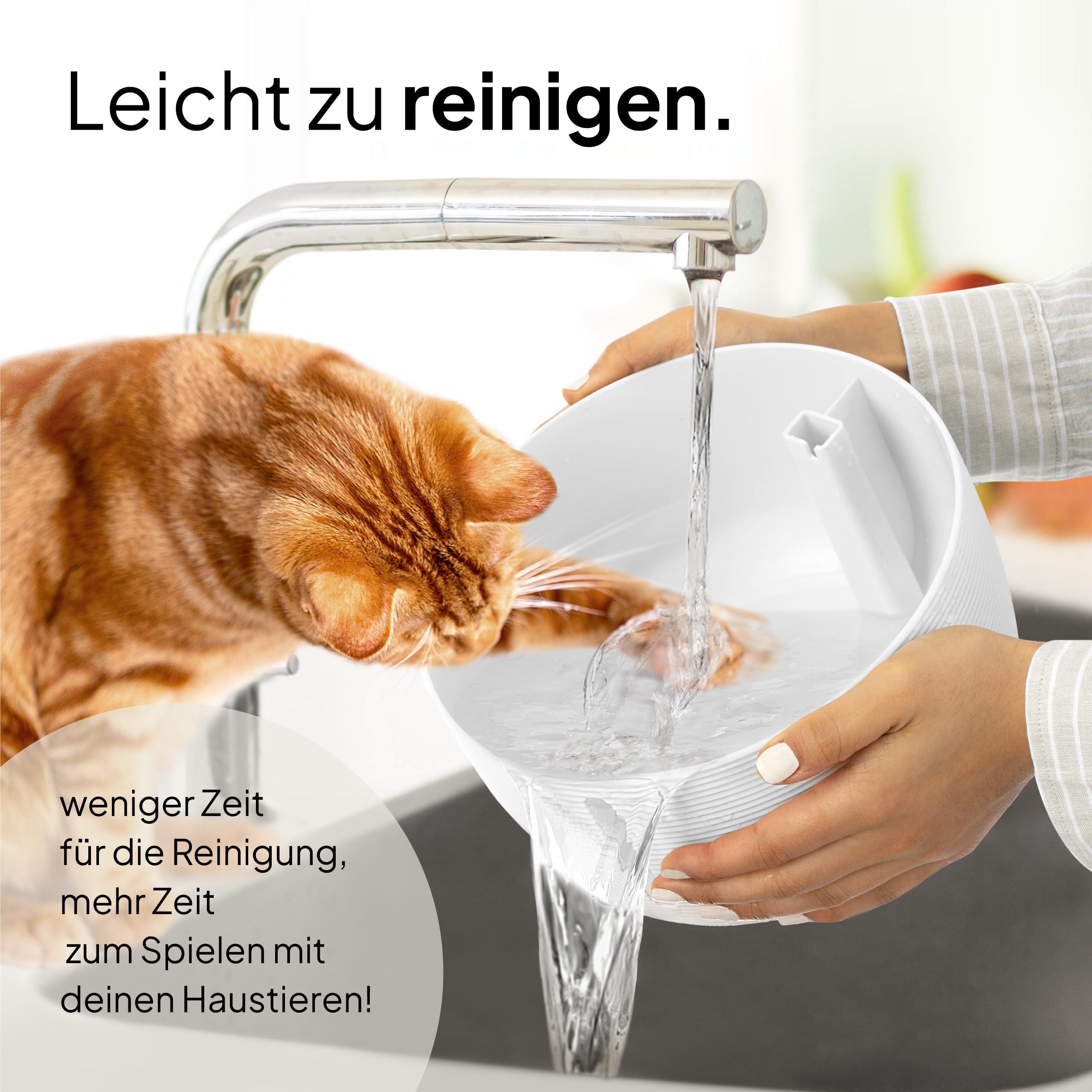 Pretty Paw Trinkbrunnen für Katze – Flüsterleiser 2,5L Katzenbrunnen mit LED & Aktivkohlefilter - BPA-frei & leicht zu reinigen - Hochwertige Lösung zum fairen Preis - KatzenOase Pro