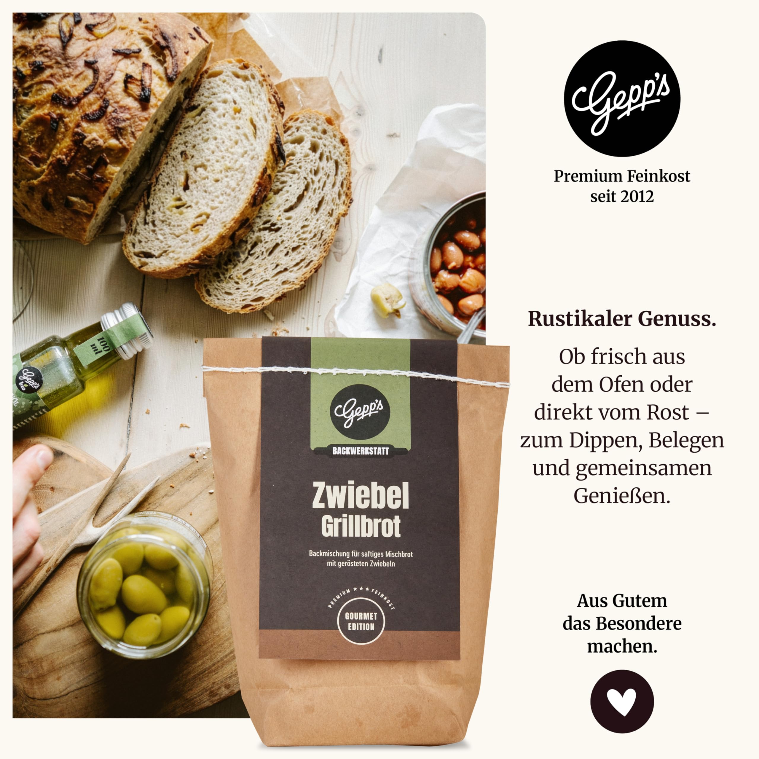 Gepp’s Feinkost Herrenhandtasche I Lustiges Männergeschenk gefüllt mit Delikatessen wie Knoblauch-Chili-Sauce, Edelkräuter-Olivenöl, Texas BBQ Rub I Geschenkidee für Männer