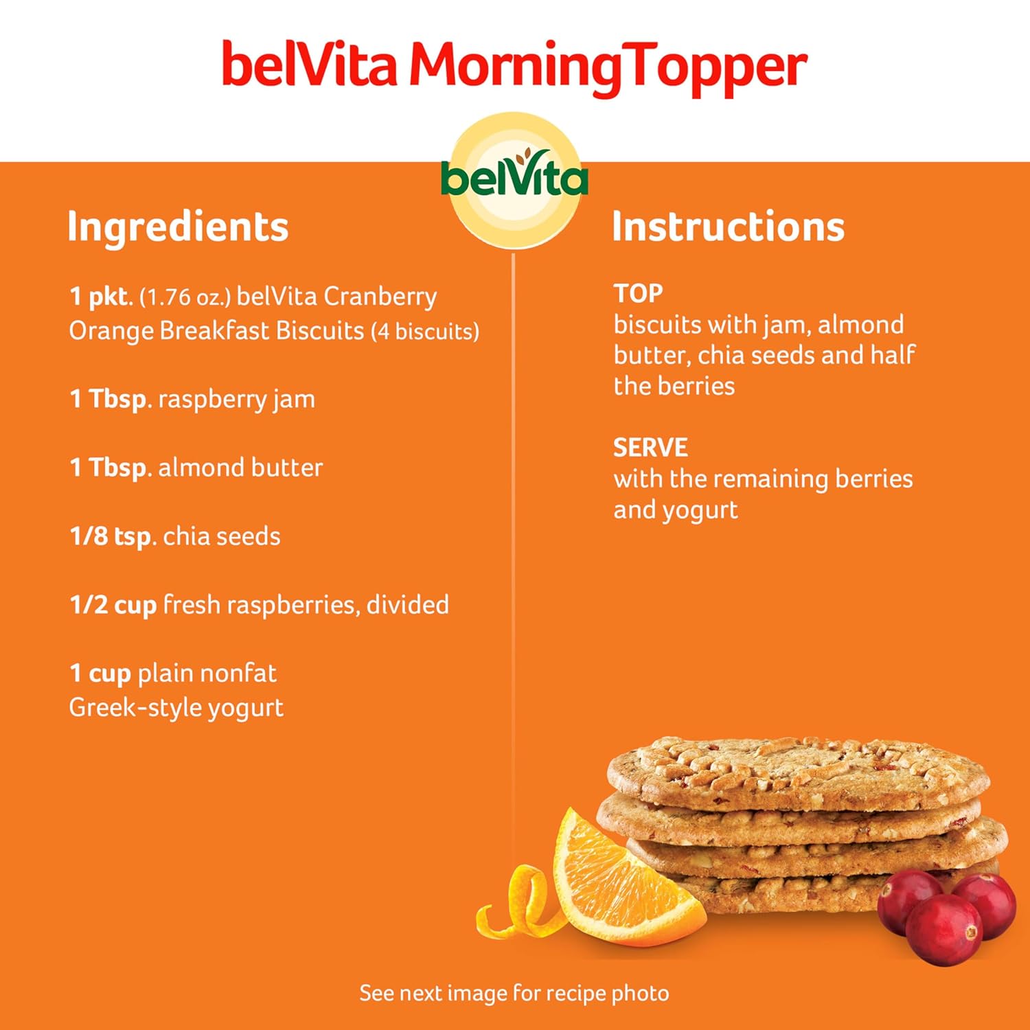 belVita Breakfast Biscuits, Cranberry Orange, 30 Total Packs, 6 Boxes (4 Biscuits Per Pack)