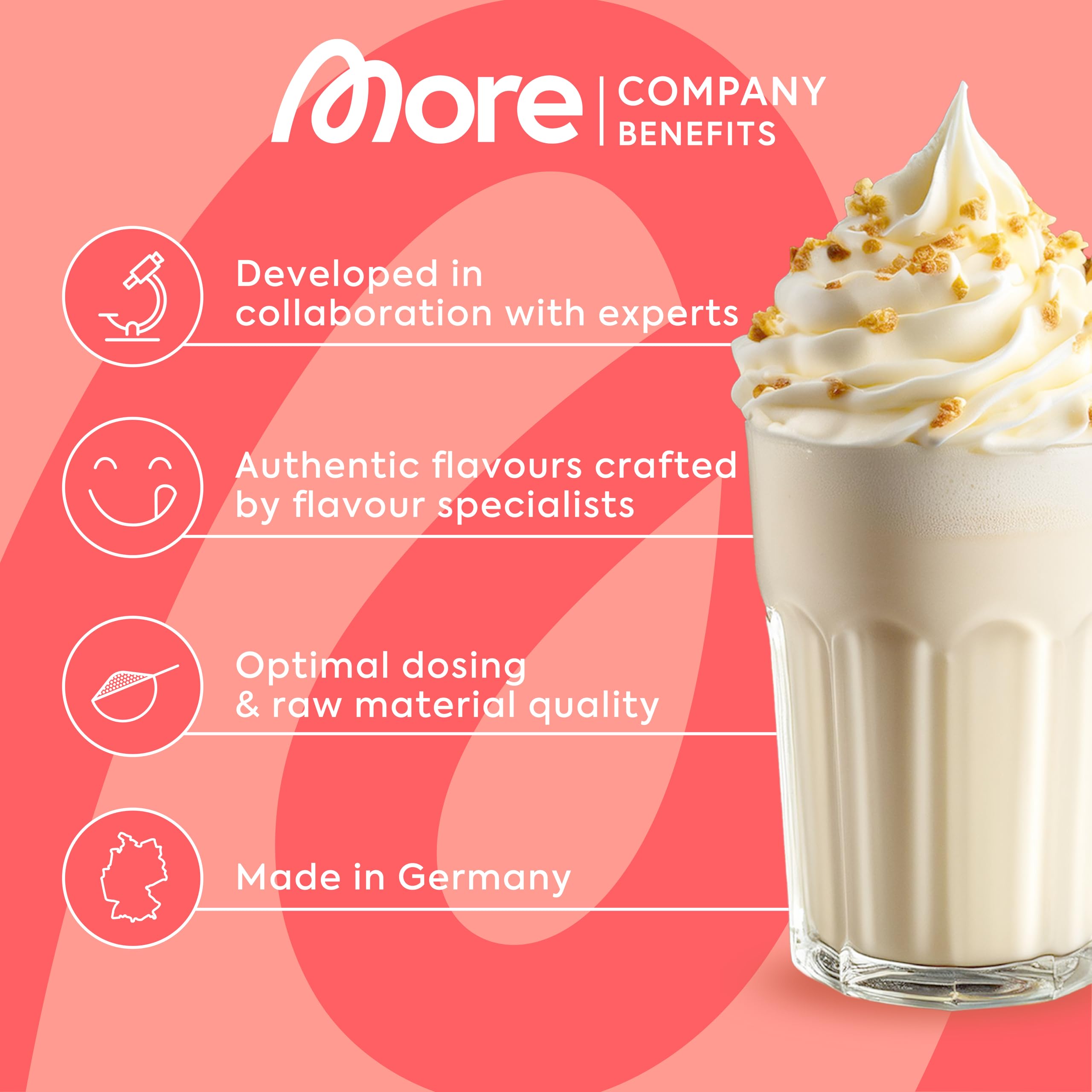 MORE Chunky Flavour, Vanilla Perfection, 150 g, vegan, Geschmackspulver zum Süßen, ohne viel Zucker und Kalorien, mit Inulin und Laktase - made in Germany
