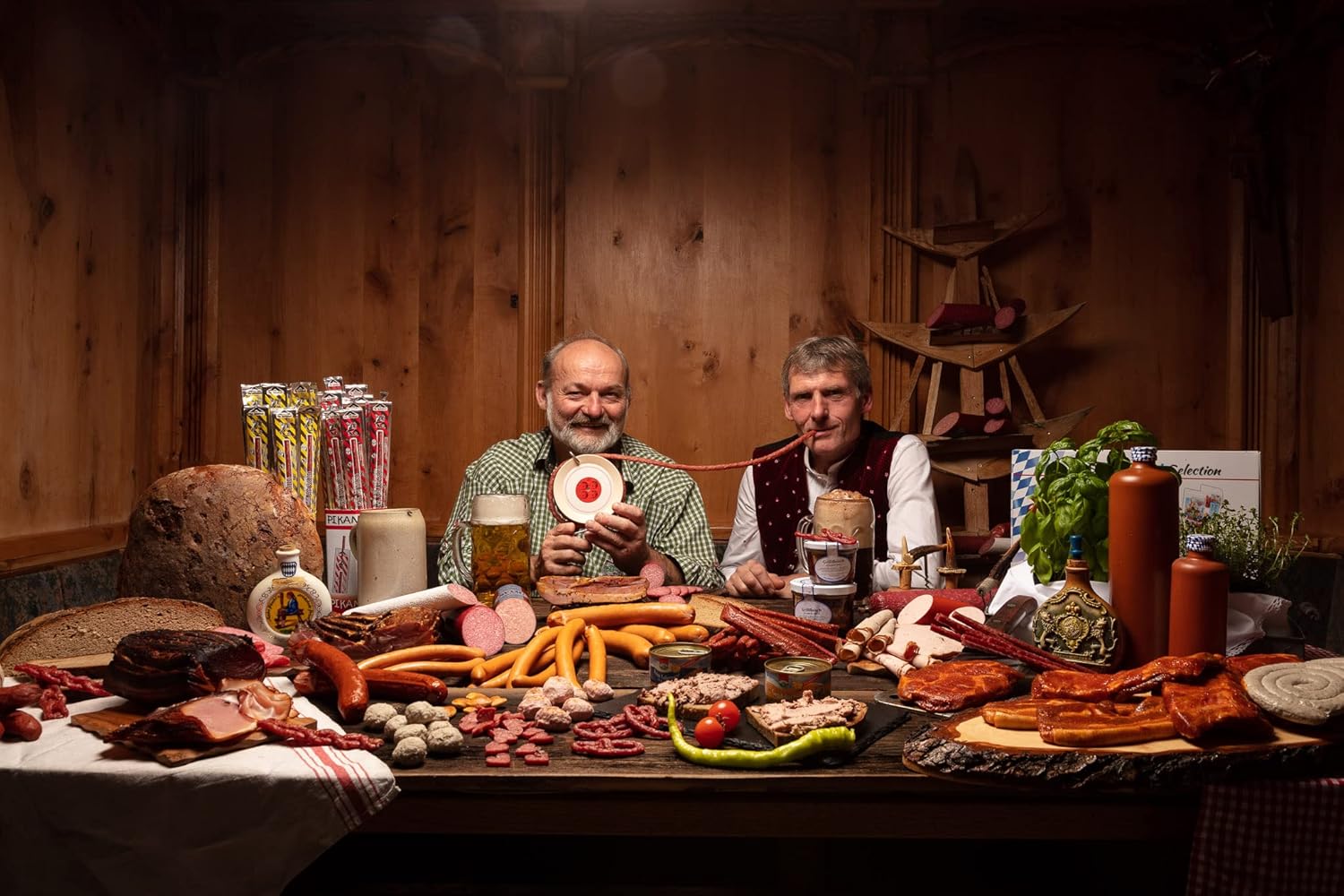 WURSTBARON® Wurst Kabeltrommel, 3,5m Wurst nach Krakauer Art, hochwertige Qualität und rauchiges Aroma, lustiges Geschenk für sie und ihn, 240 g
