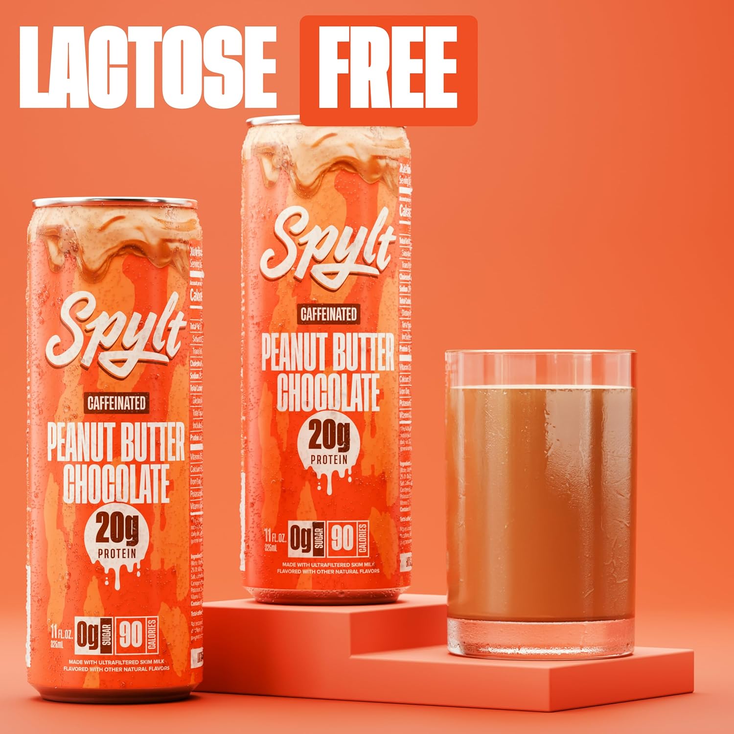 Spylt High Protein Vanilla Milkshake with 60mg Caffeine & 20g Protein - 90 Calories, Ready to Drink, Sugar Free, Lactose Free Milk, Perfect for Workout Recovery & Afternoon Pick Me Up - 12 Count