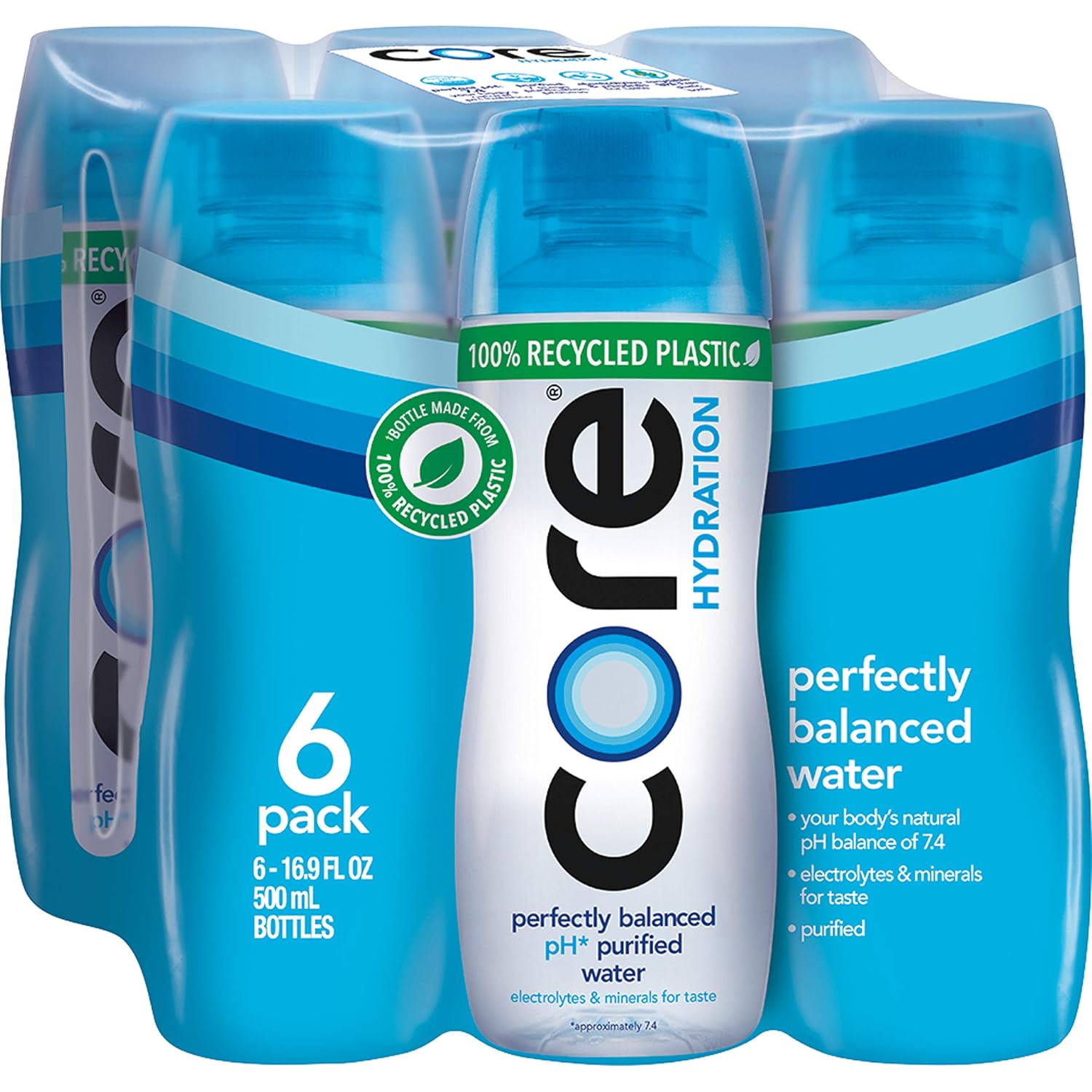 Core Hydration Perfectly Balanced Water, 0.5 L bottles, 24 Count (4 Packs of 6)