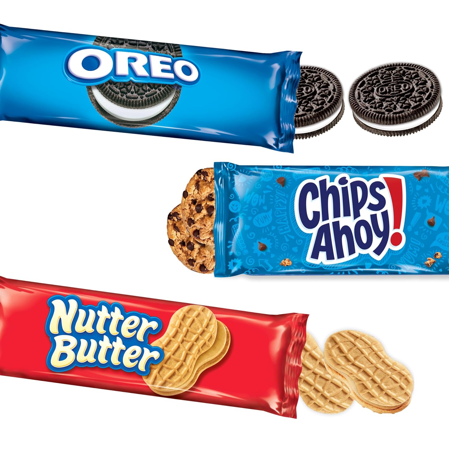 Nabisco Cookies Variety Pack, Oreo, Nutter Butter, Chips AHOY!, 40 Snack Packs (4 Cookies Per Pack, 4 Boxes)