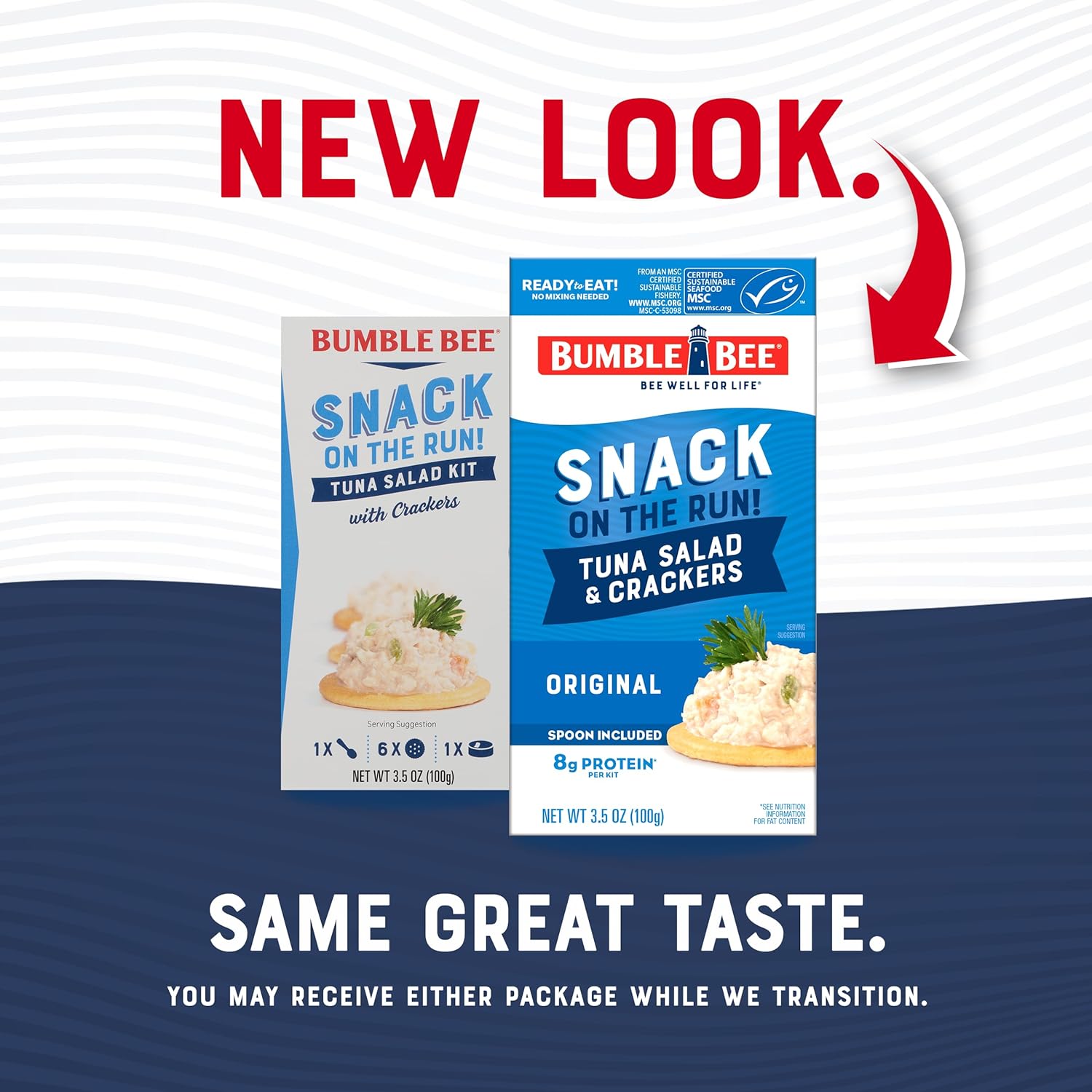 Bumble Bee Snack On The Run Original Tuna Salad with Crackers Kit (Pack of 12) - Ready to Eat Protein Snack Pack - 8g Protein per Box - Wild Caught MSC Certified Tuna